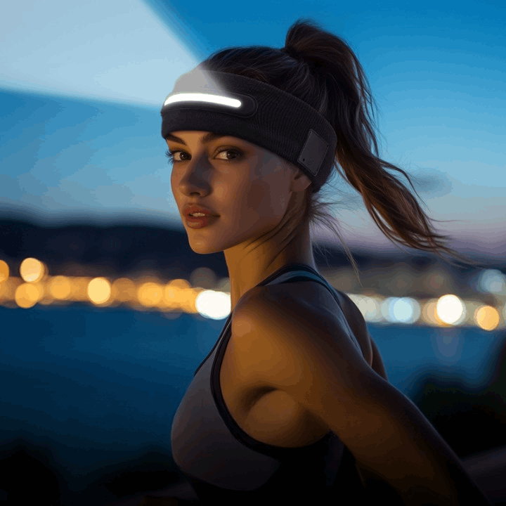 LED Rechargeable Running Headlamp Headband Waterproof 3 Modes USB Hiking Light