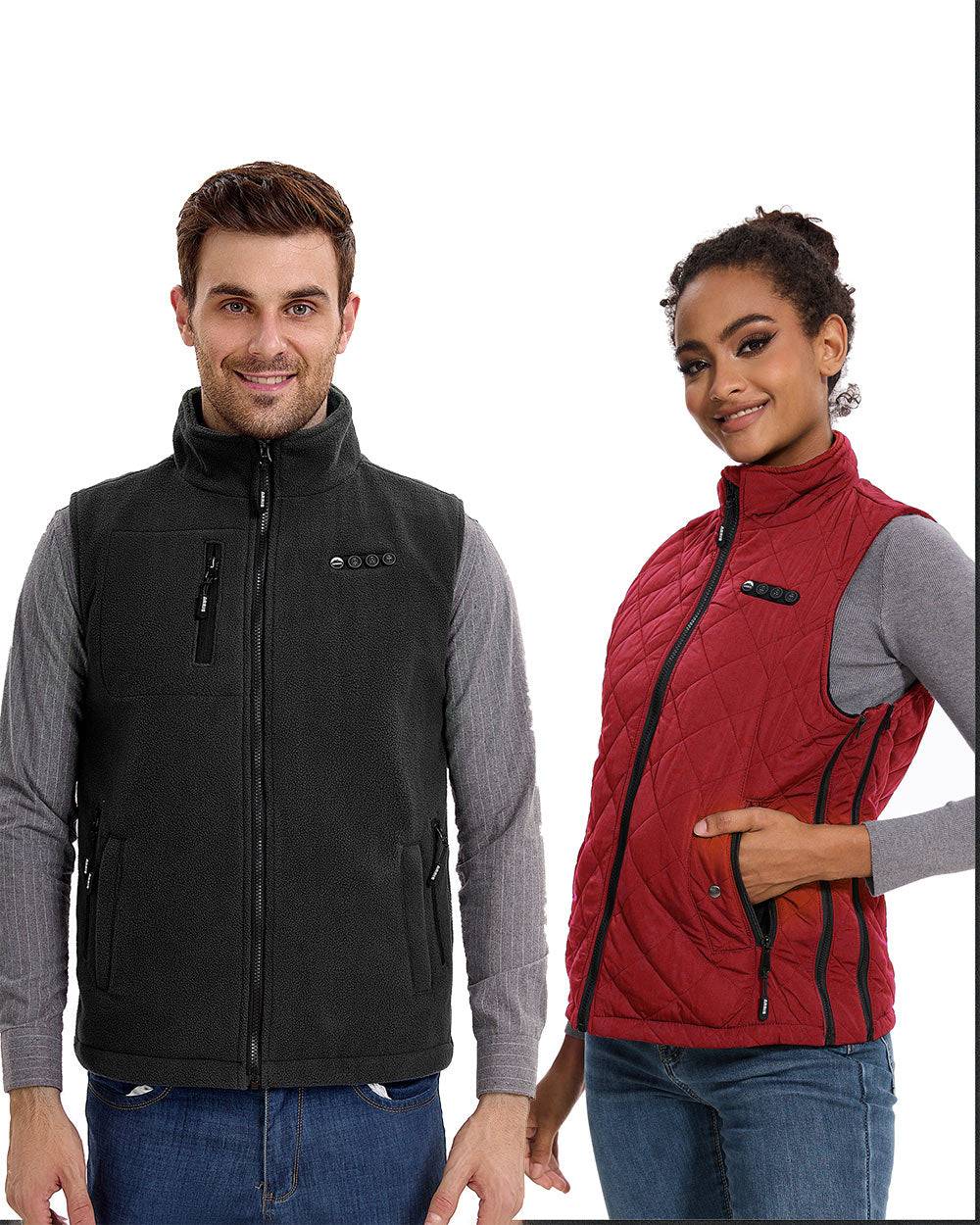 ARRIS Heated Fleece Vest for Men + Classic Heated Vest for Women