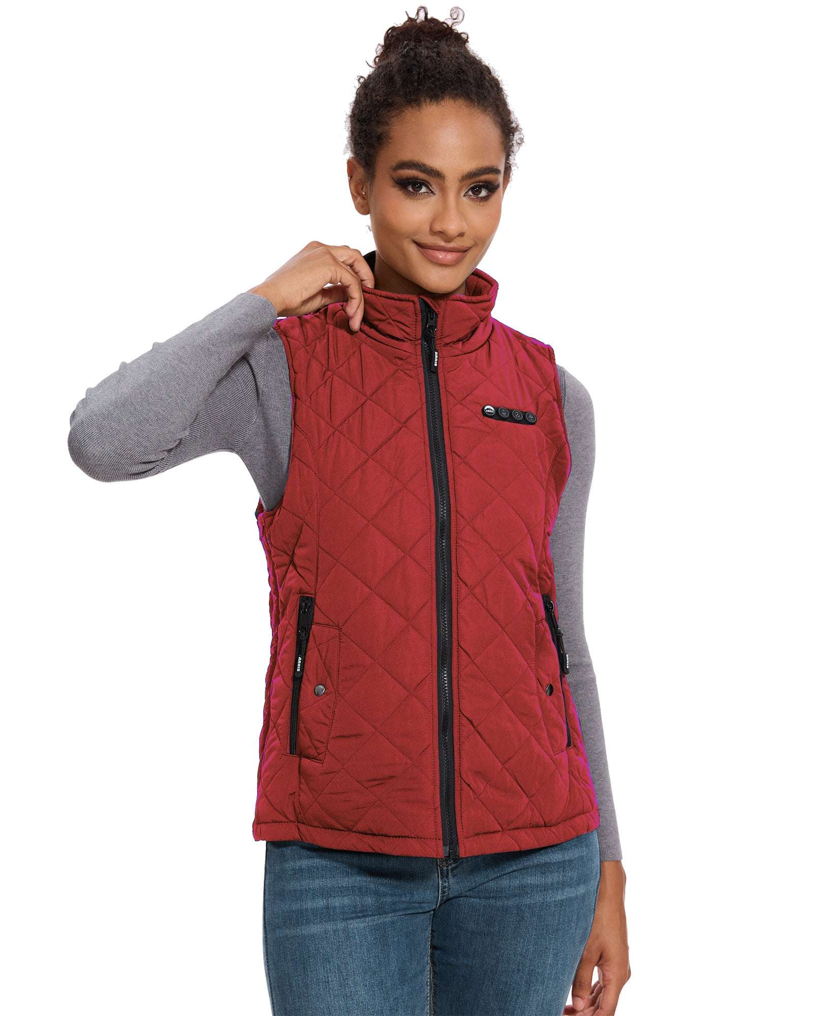 ARRIS Heated Vest for Women, Size Adjustable 7.4V Electric Warm Vest 8 Heating Panels with Battery Pack