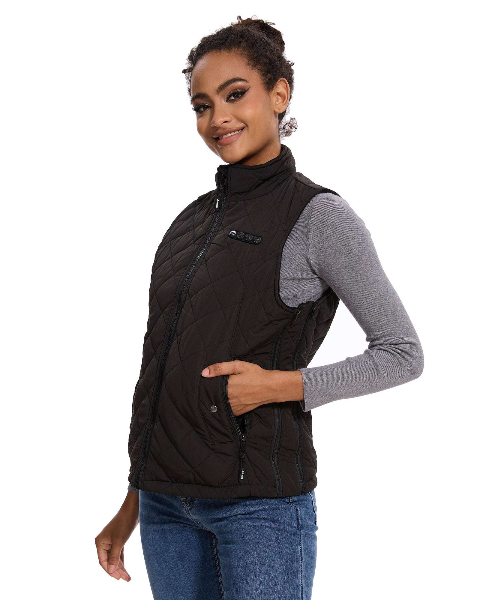 ARRIS size adjustable heated vest with detachable size panels