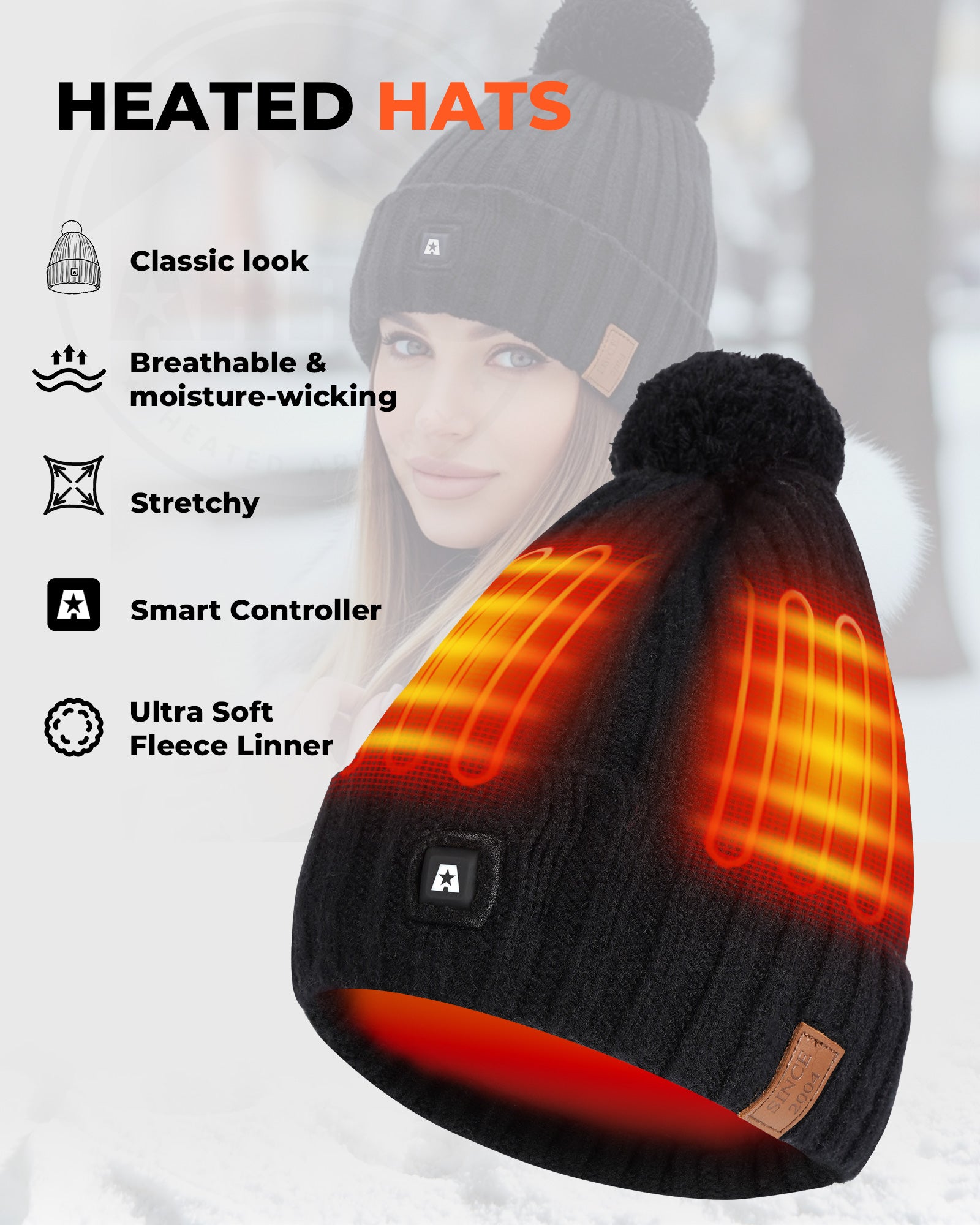rechargeable heated beanie