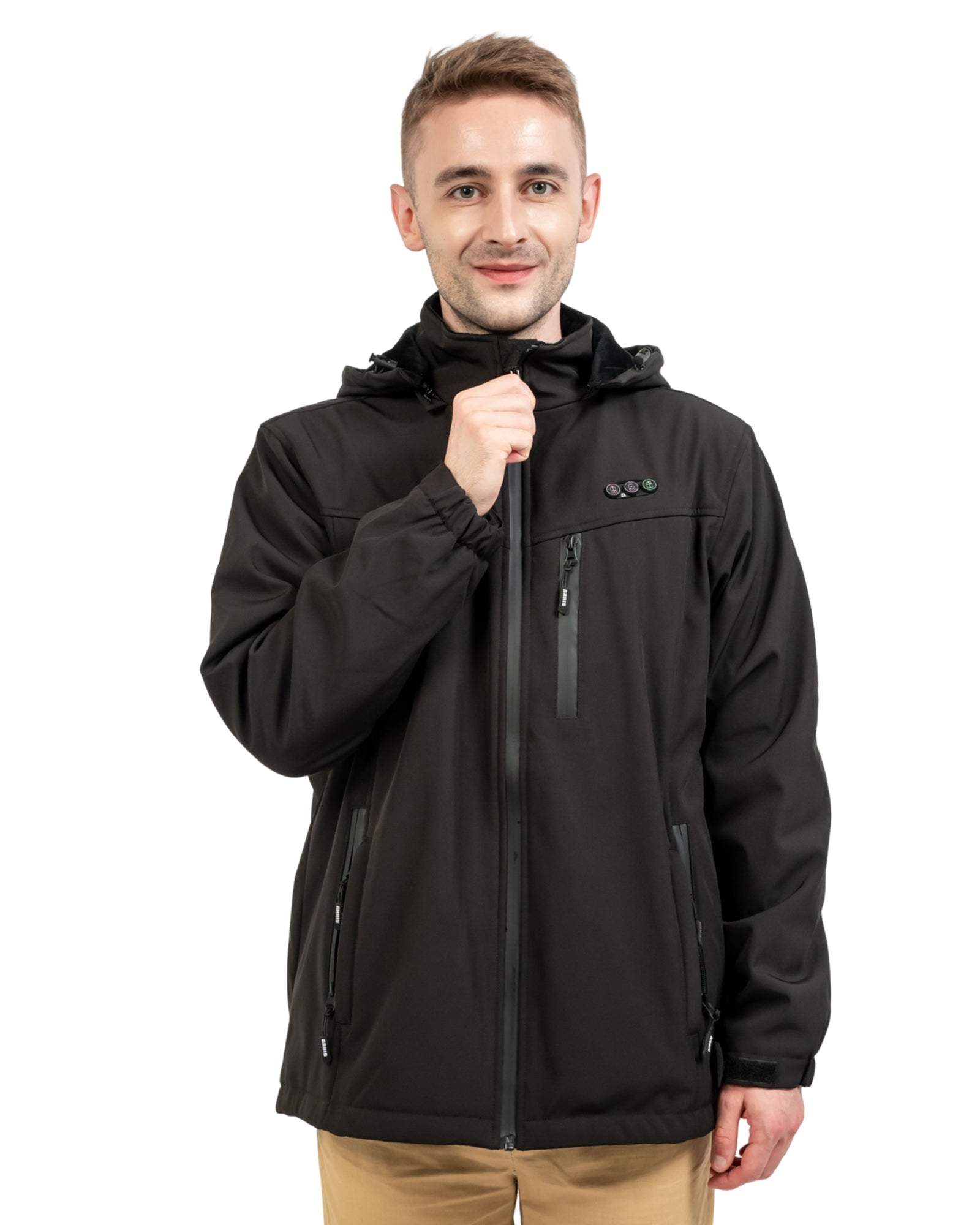 the warm coat has multi pockets