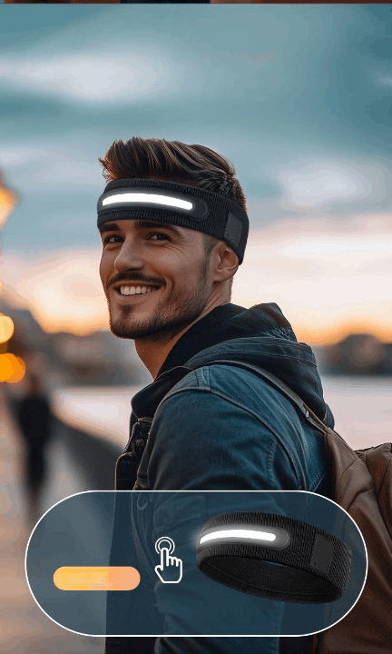 LED Rechargeable Running Headlamp Headband Waterproof 3 Modes USB Hiking Light