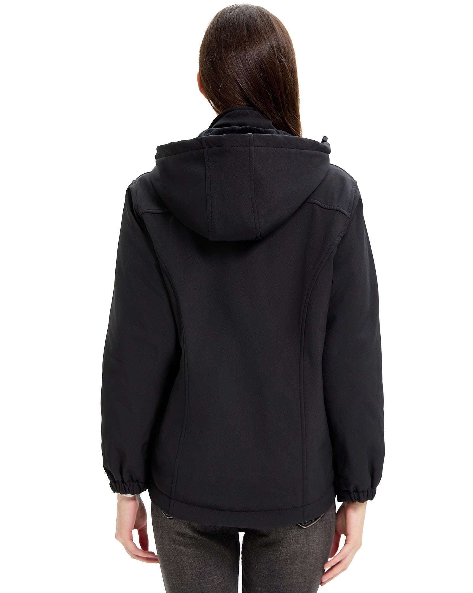 heated jacket with detachable hood and rechargeable battery