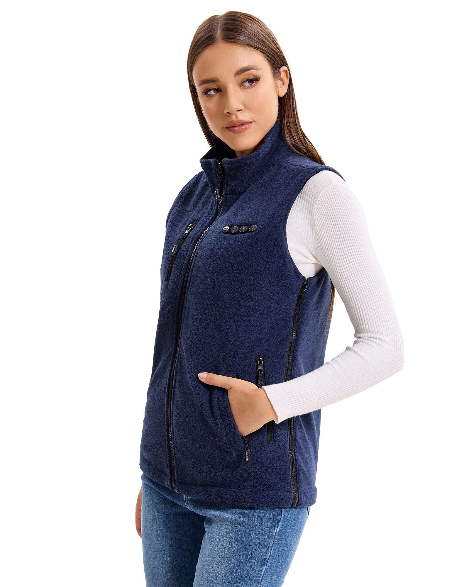 Size adjustable heated vest for women