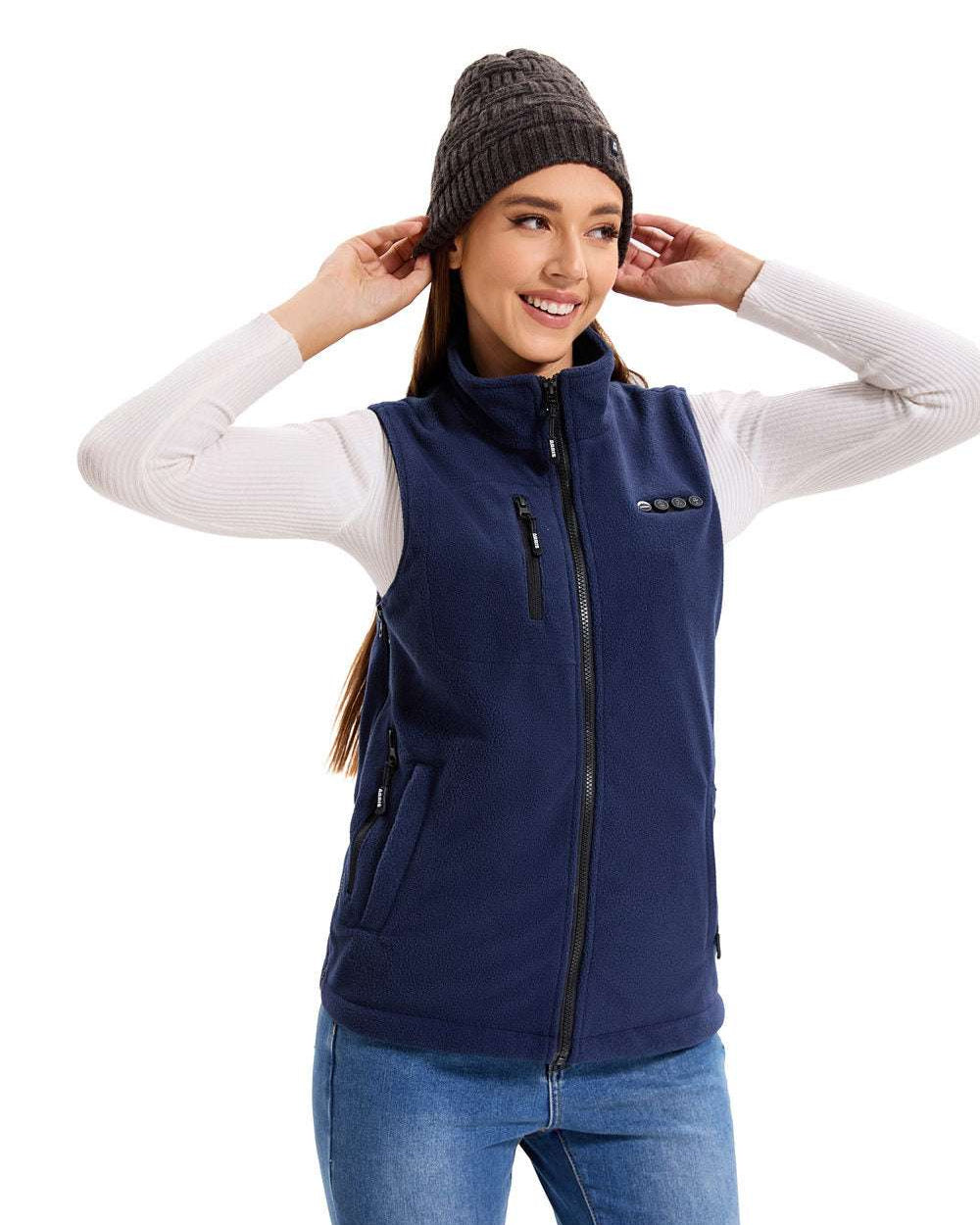 ARRIS 7.4V Battery Heated Vest Size Adjustable Fleece Vest for Men+Women Combo Sale