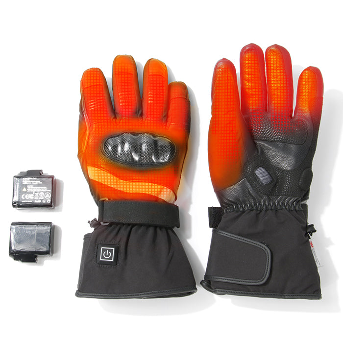 DUKUSEEK Heated Motorcycle Gloves with Carbon Fiber Shell Protector and Foam Padding with Anti-Shock Anti-Slip for Men Women Motorcycling, Skiing, Outdoor Work