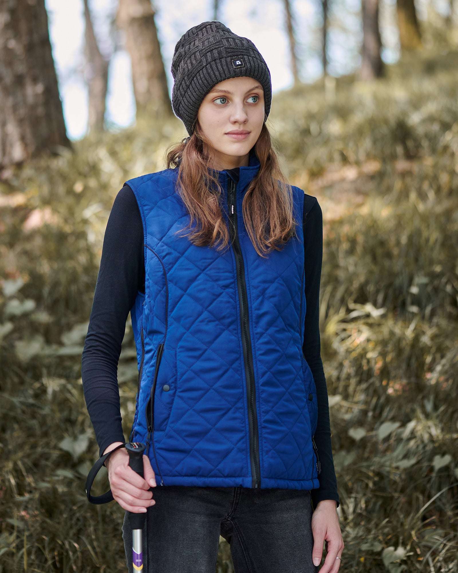 arris blue heated vest and heated beanie