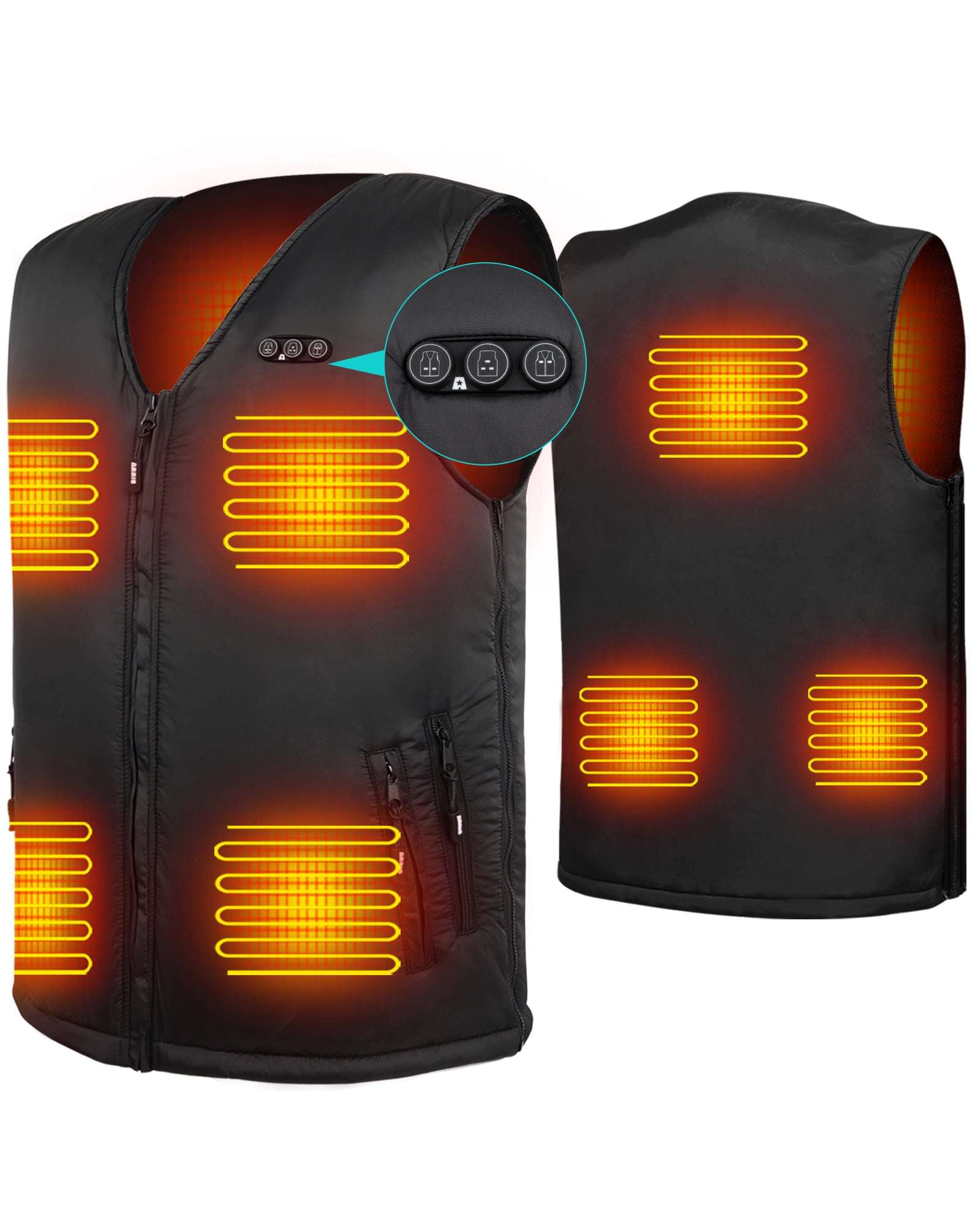 ARRIS Heated Vest Size Adjustable 7.4V 7500mah Battery Warm Vest for Men