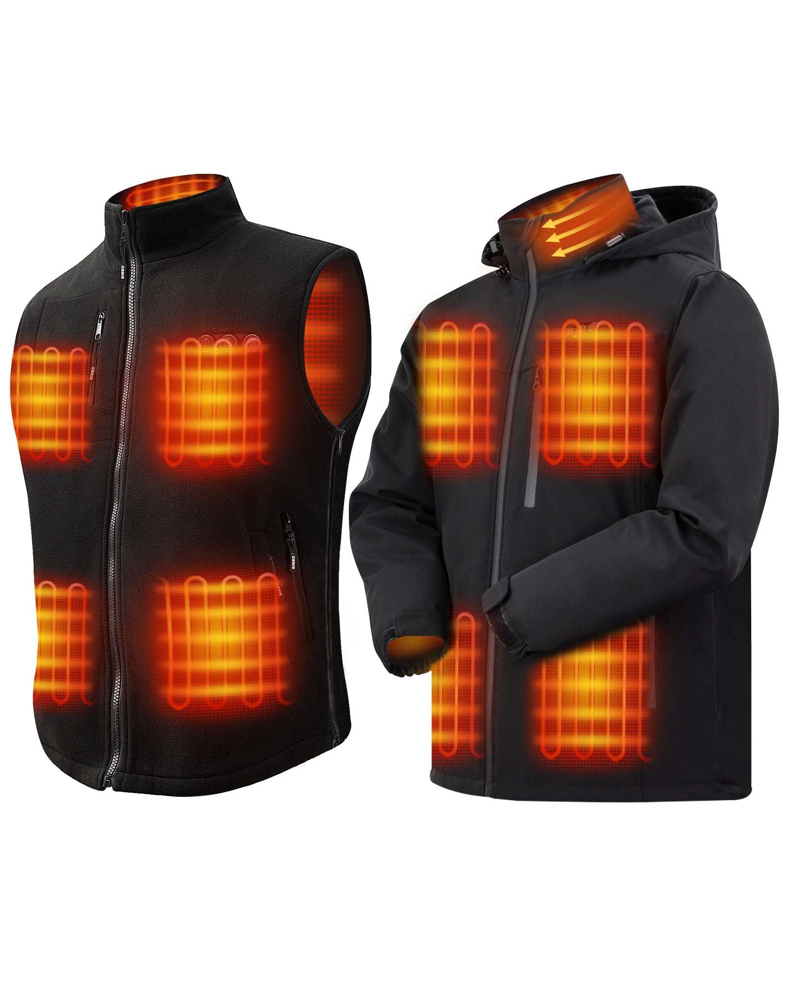 ARRIS Heated Jacket For Men+ Size Adjustable Fleece Heated Vest for Men Holiday Bundle Sale