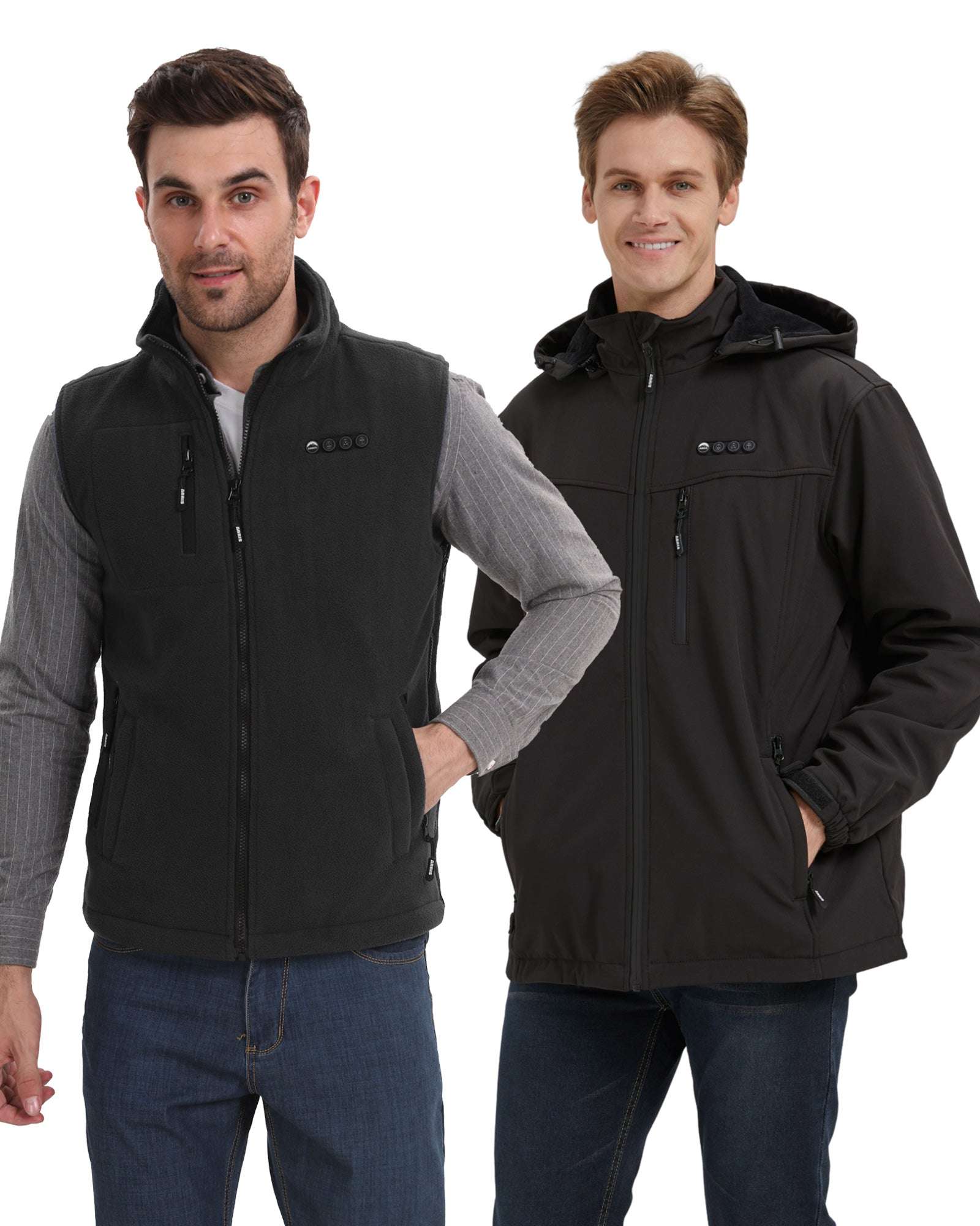 ARRIS Heated Jacket For Men+ Size Adjustable Fleece Heated Vest for Men Holiday Bundle Sale