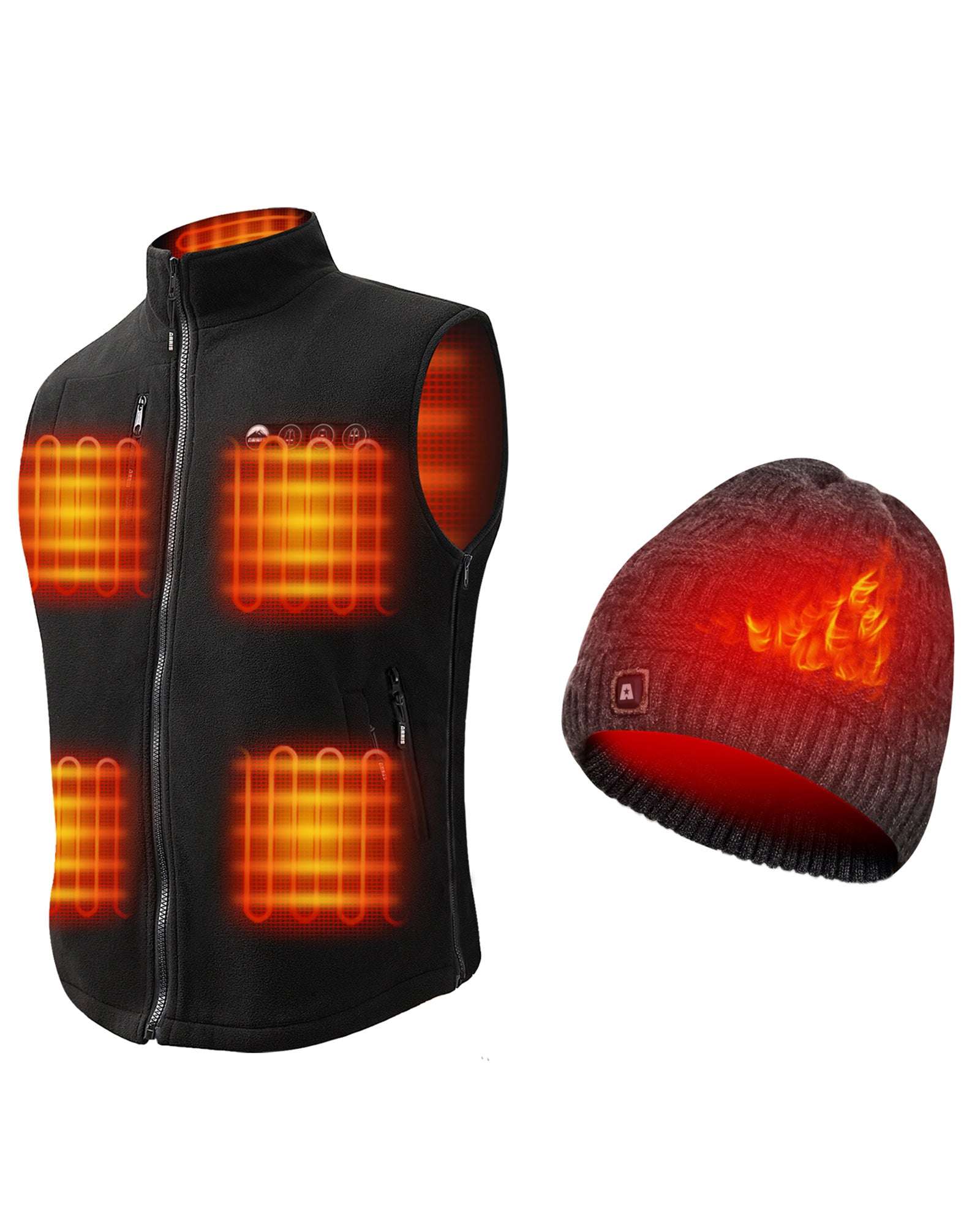 ARRIS Fleece Heated Vest + Heated Hat Holiday Sale Combo for Hiking Cycling