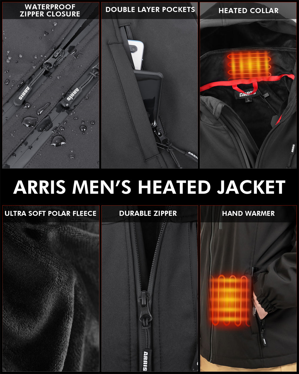 best selling waterproof heated jacket for men 