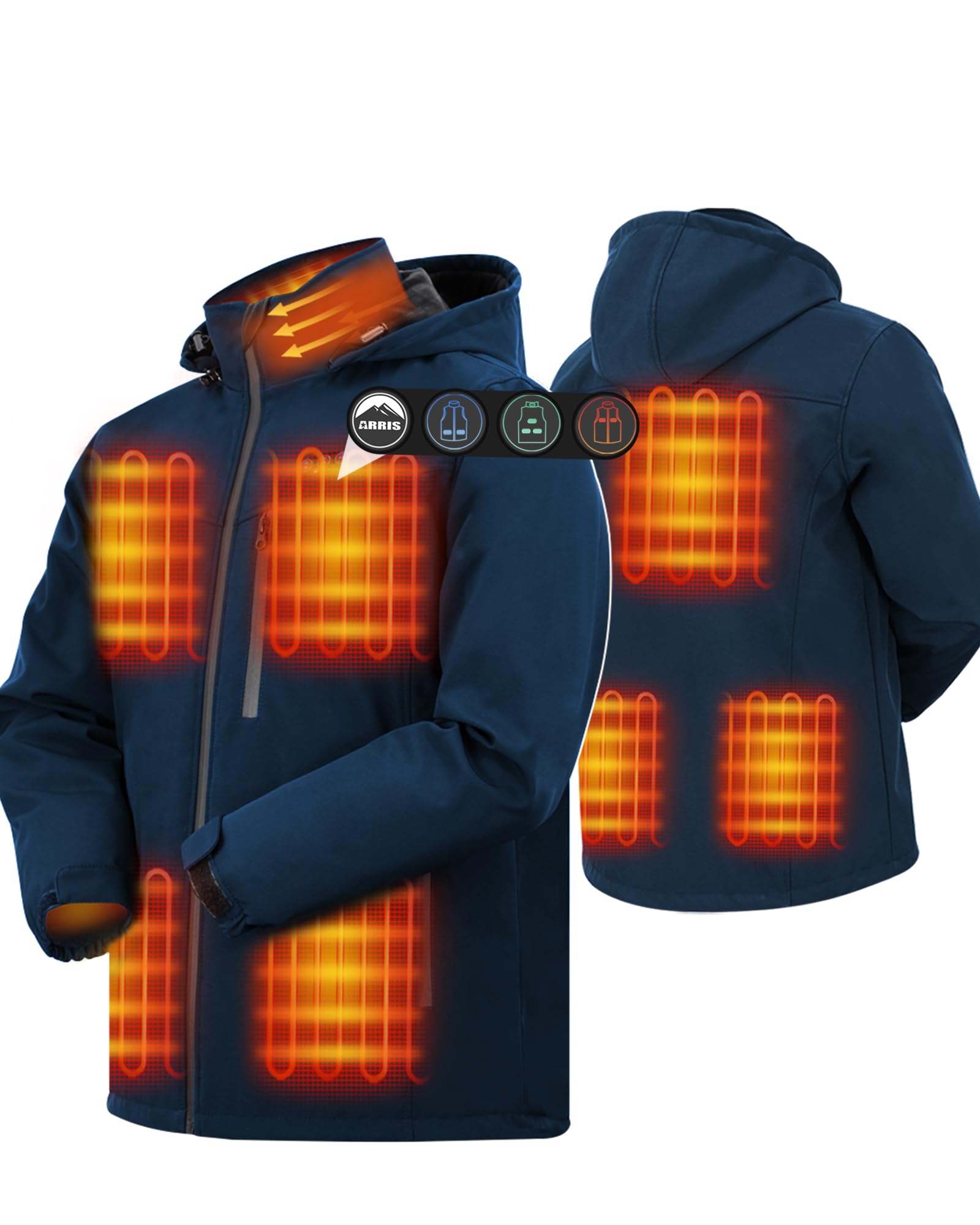 best selling navy blue heated jacket for men