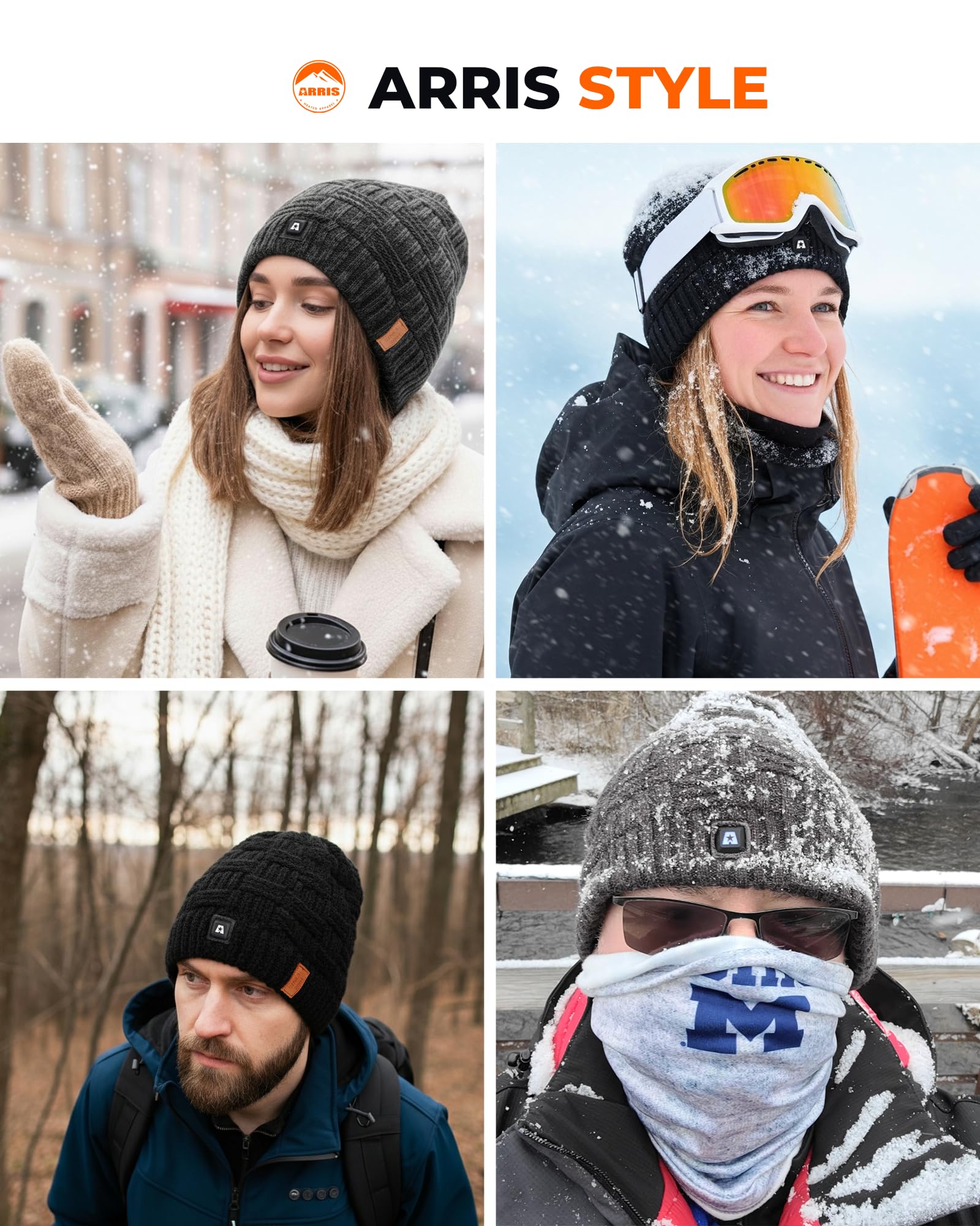 ARRIS Heated Jacket for Men Heated Gloves Heated Beanie Hat Bundle Sale Combo