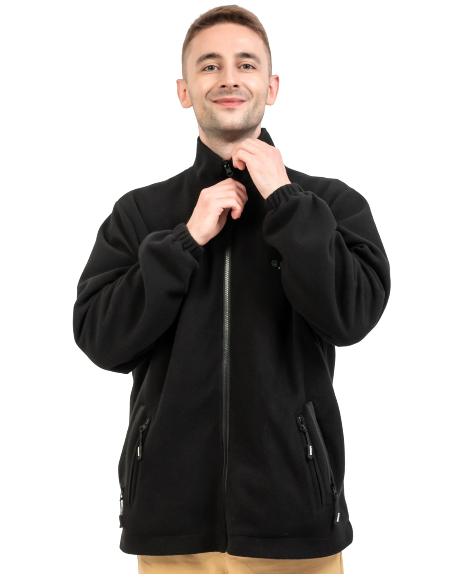 Multi pocketsof arris heated fleece jacket