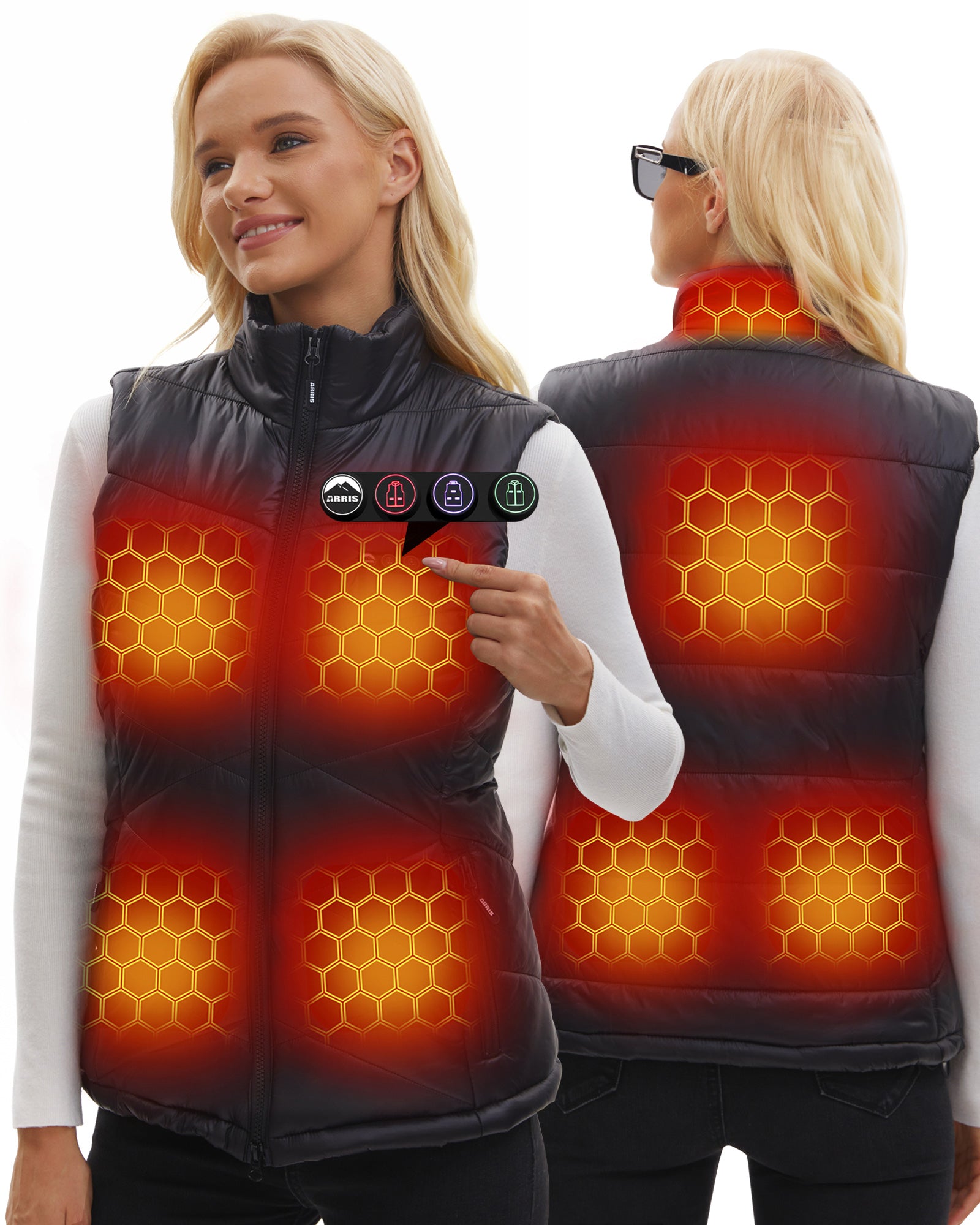 ARRIS 12V Womens Heated Puffer Vest Lightweight Electric Heating Vests