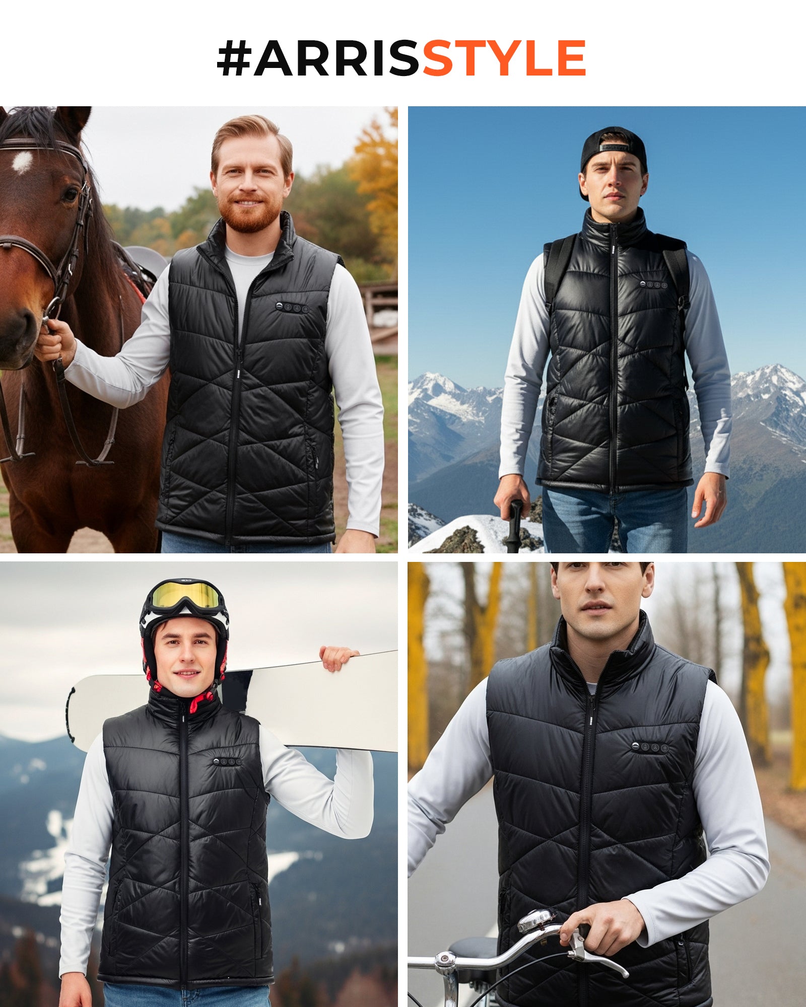 ARRIS 12V Heated Puffer Vest Bundle Men’s & Women’s Set