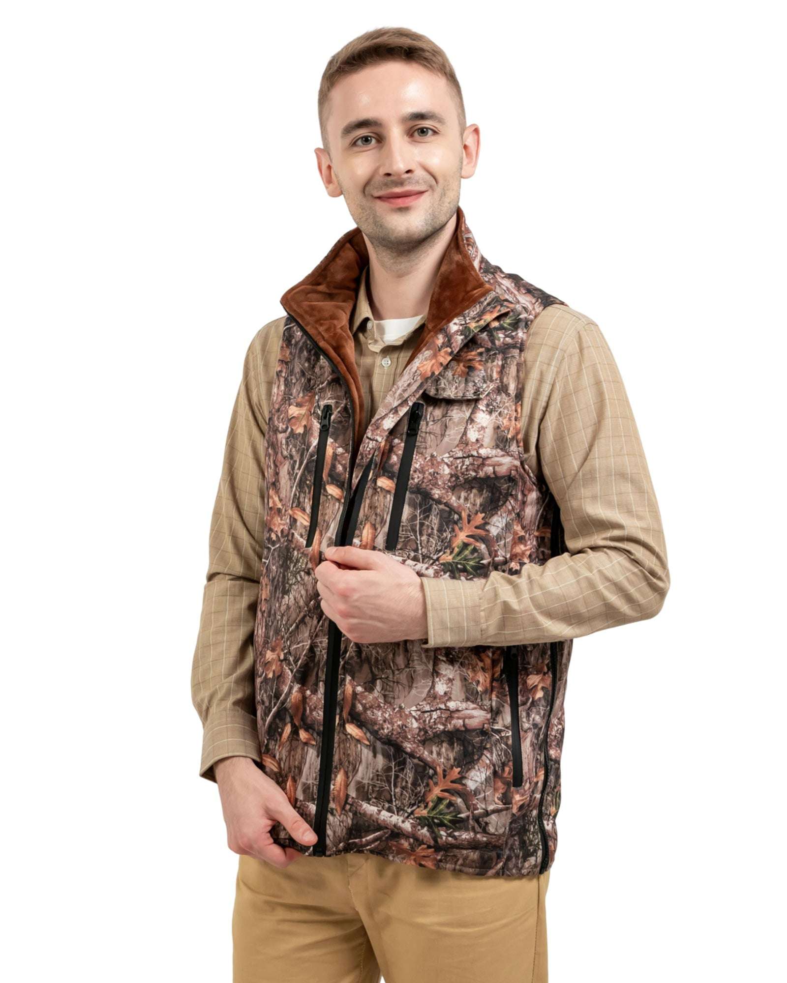 waterproof heated hunting vest with fleece lining