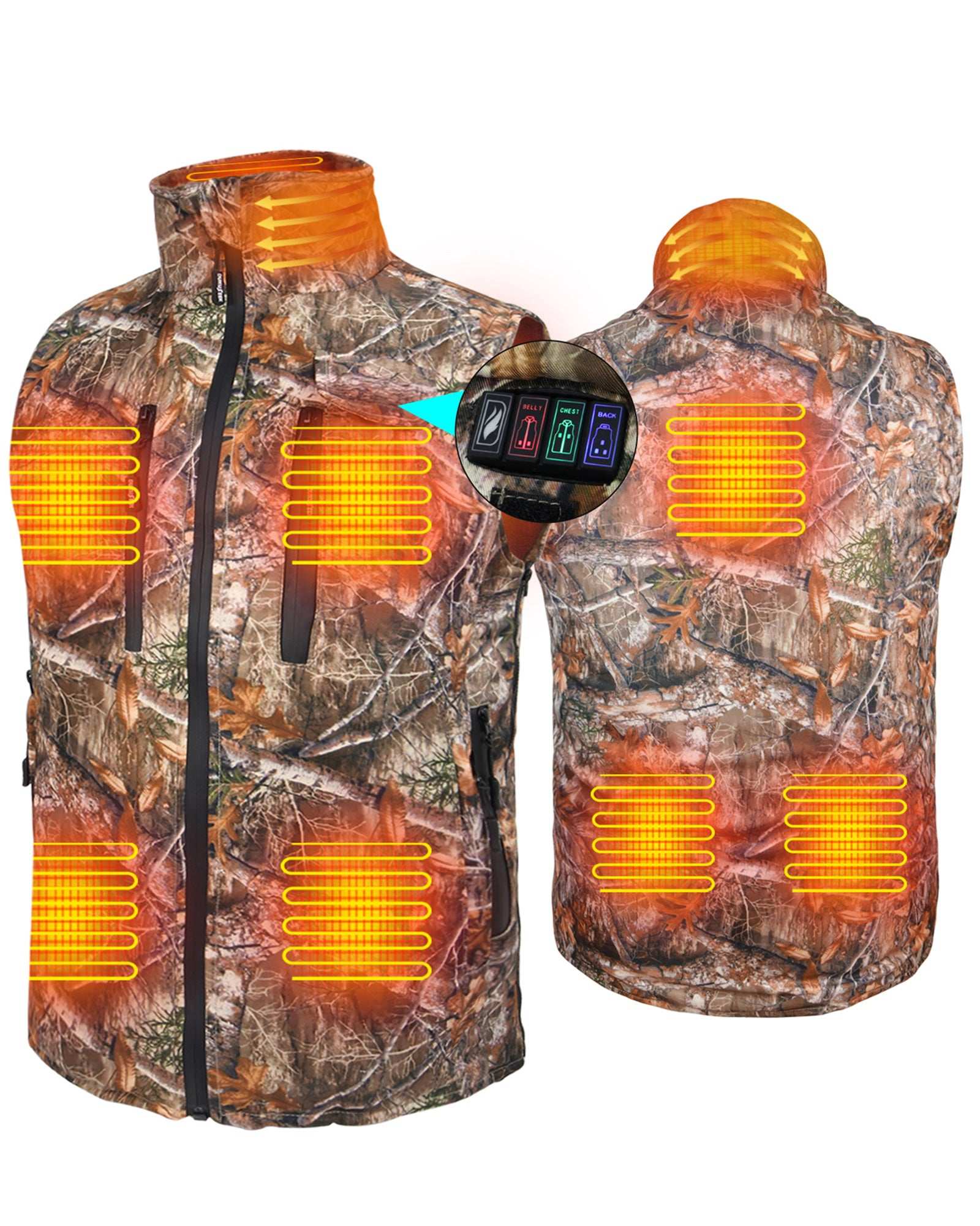 DUKUSEEK Heated Hunting Vest with Battery Pack Size Adjustable for Hunting Hiking Outdoors