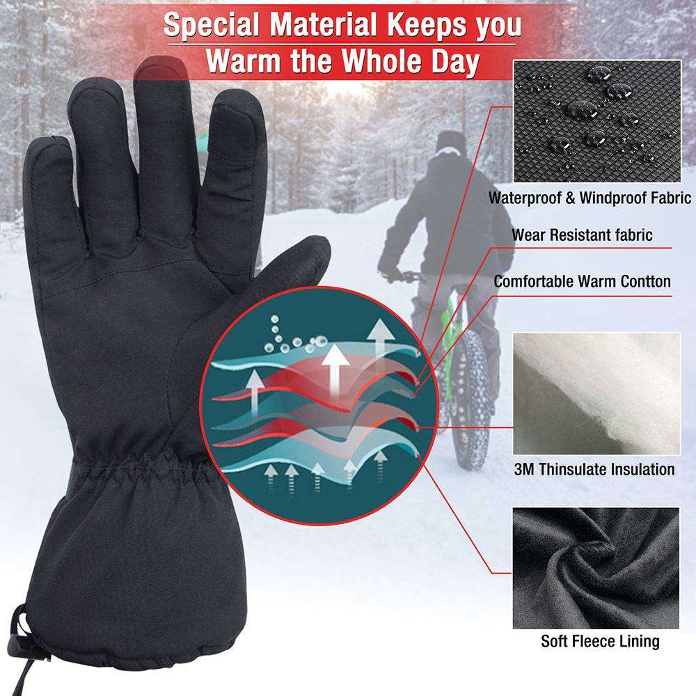 DUKUSEEK Heated Gloves for Men Women, Battery Powered Electric Glove with Touchscreen for Outdoor Activities