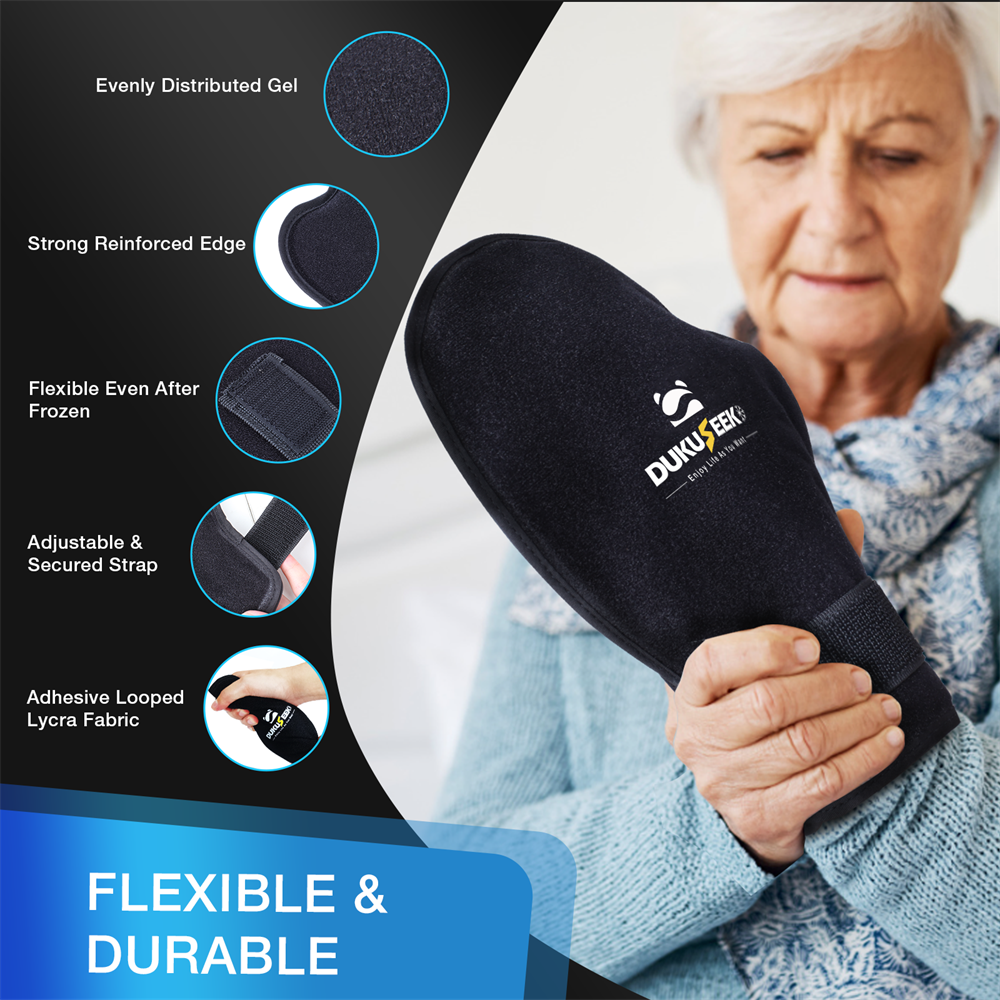 DUKUSEEK Hand Ice Pack Gloves are flexible and durable