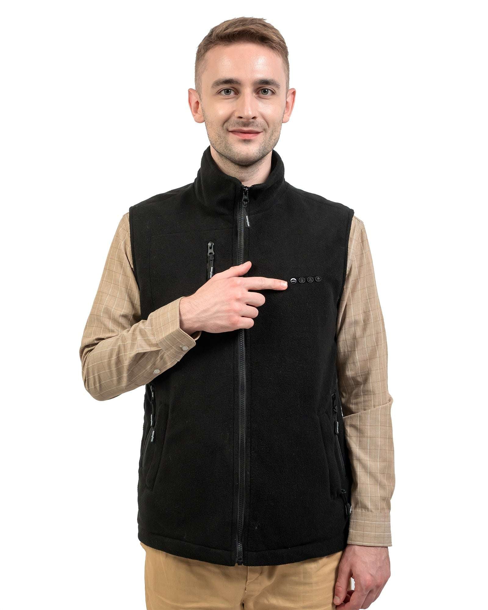 classic fleece heated vest with shoulder heating zones