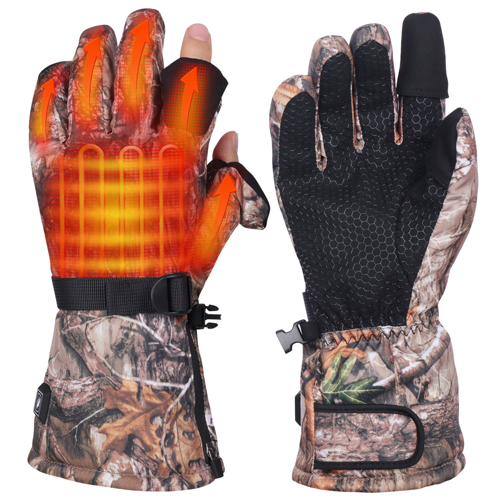 Upgraded】DUKUSEEK Electric Heated Camo Gloves Unisex for Hunting