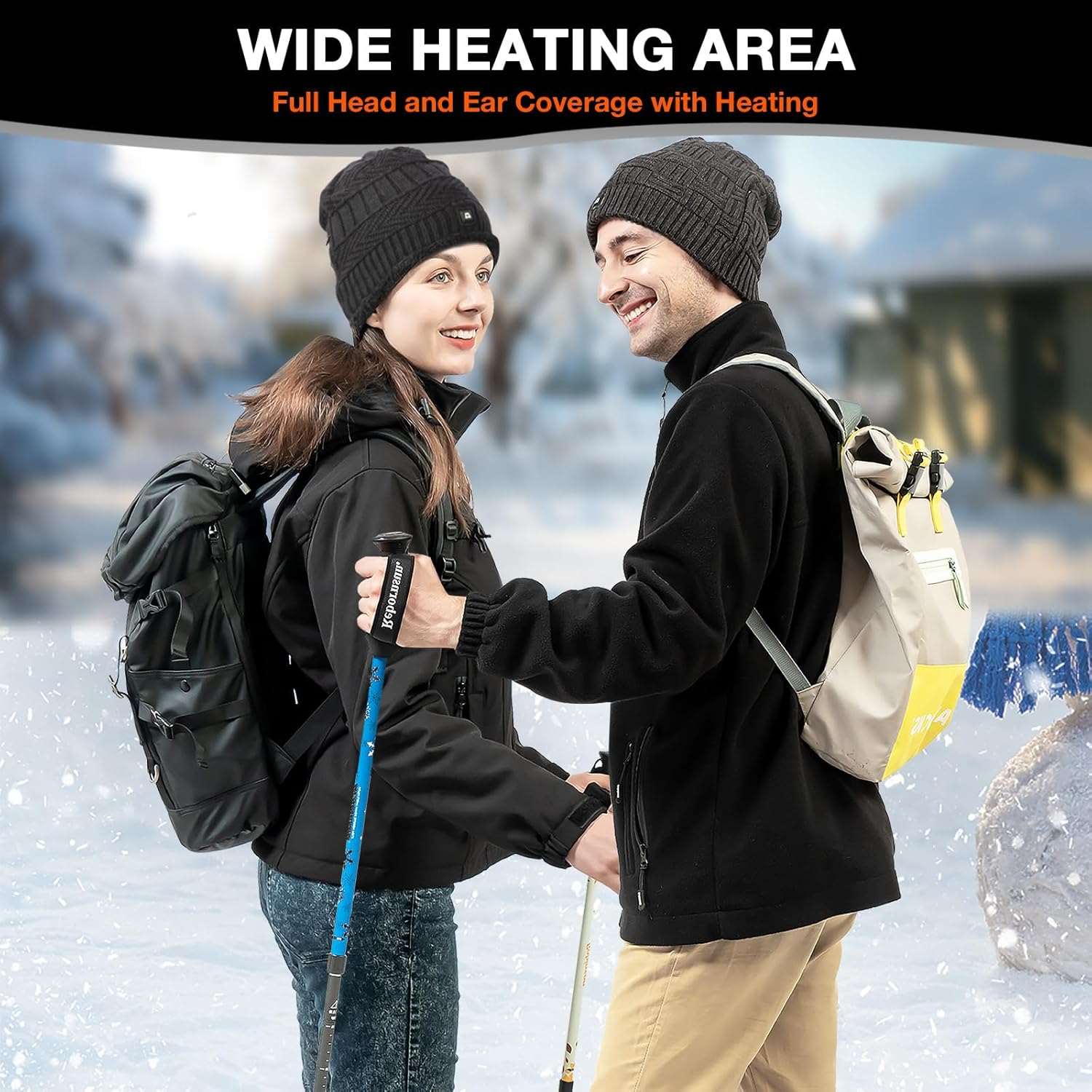 ARRIS Heated Beanie Hat, Thick Fleece Sherpa Heated Hat with 7.4V Rechargeale Battery Electric Winter Head Warmer Cap for Men Women