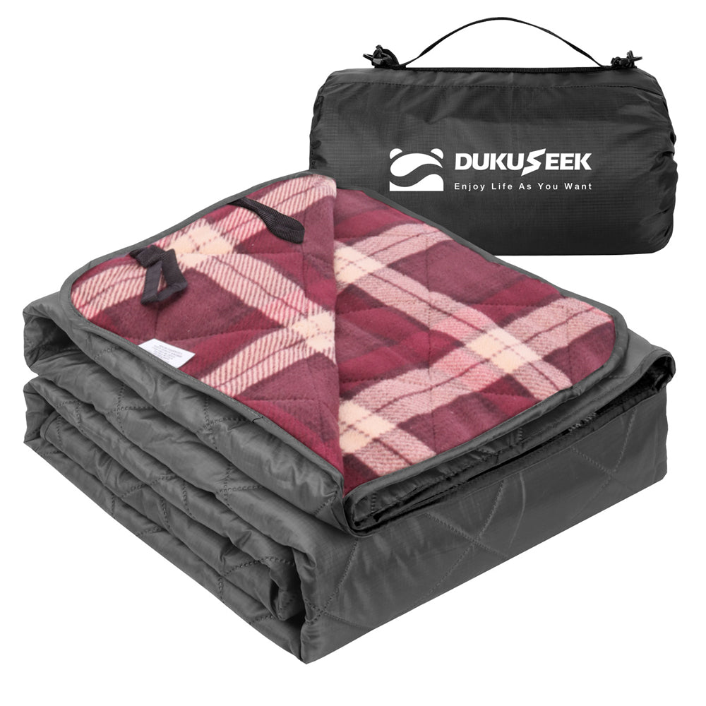 DUKUSEEK Fleece Blanket Hoodie Thick Fleece Waterproof Outdoor Blanket Portable & Wearable