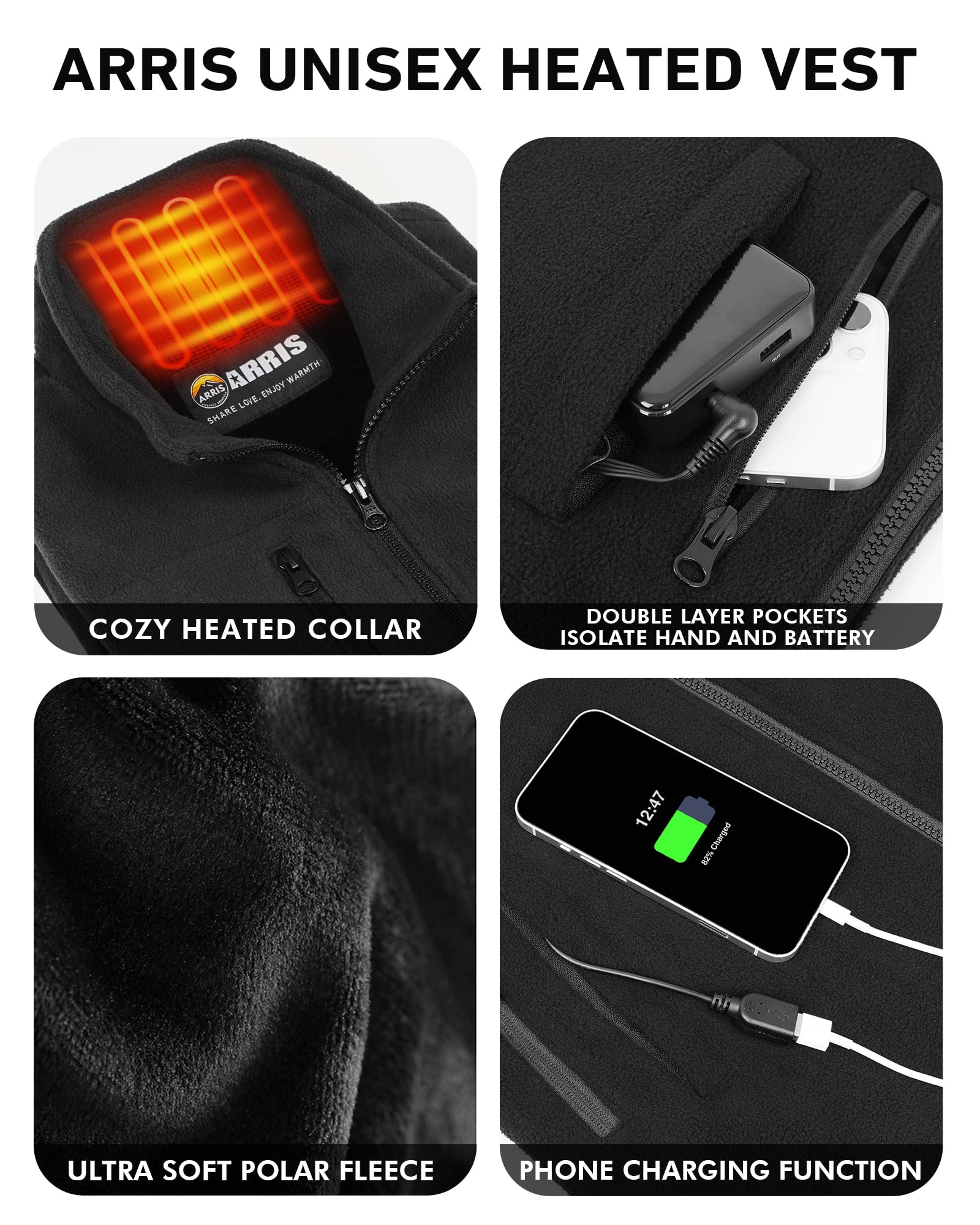 ARRIS FLEECE HEATED VEST FOR WOMEN