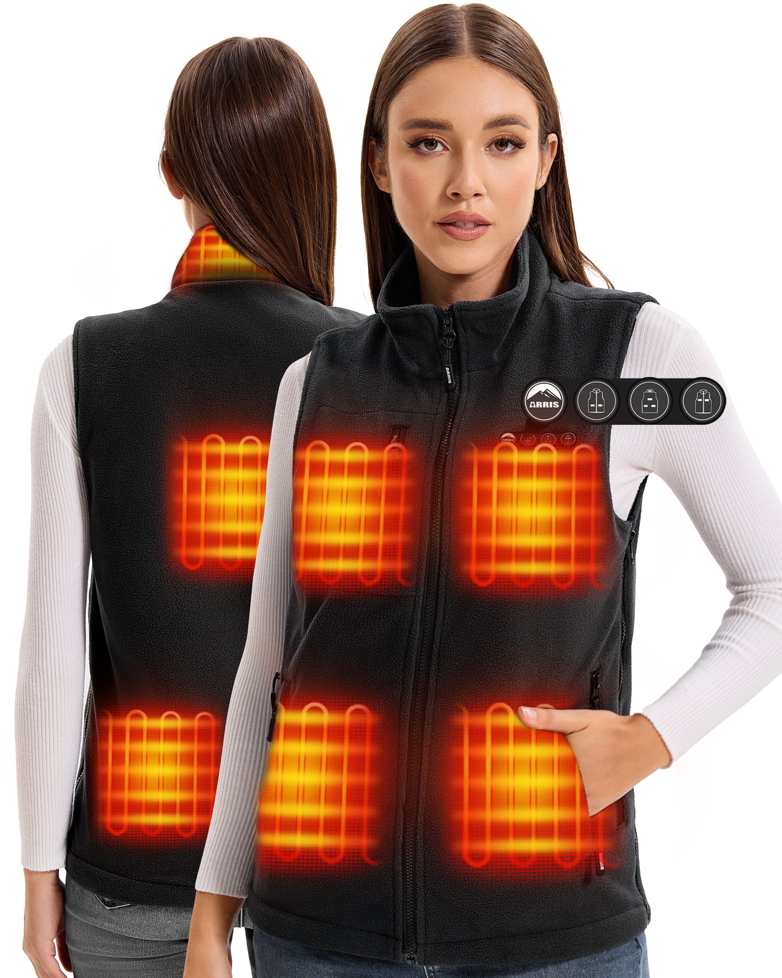 Women's heated vest black