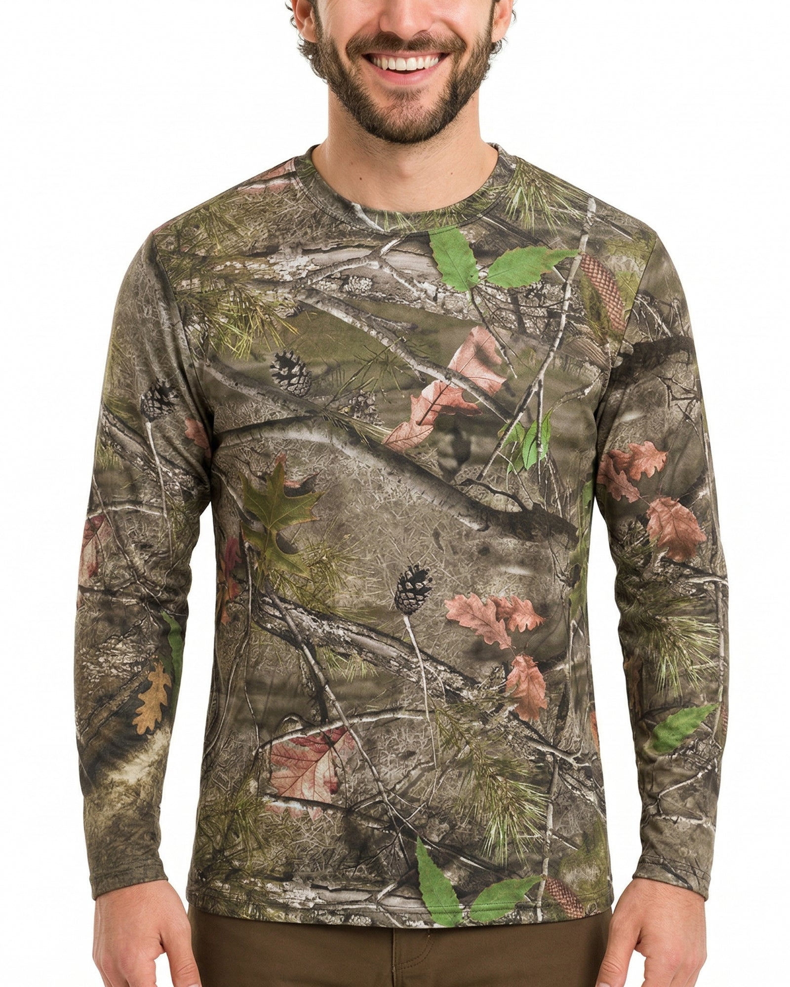Men's Long Sleeve Camo T-Shirt for Hunting Fishing Outdoors