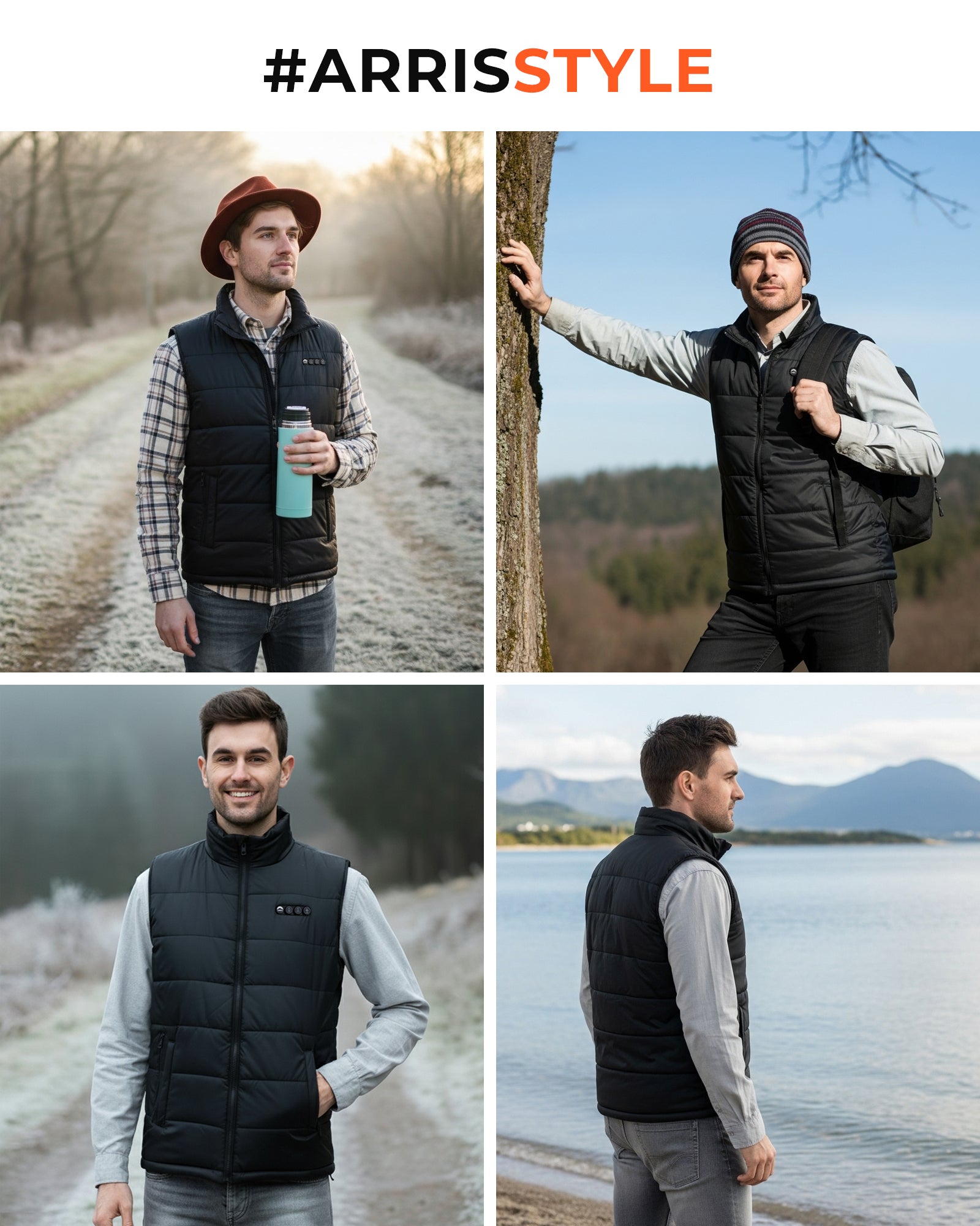 ARRIS 12V Graphene-Enhanced Heated Vest with Patented Size Adjustable Design