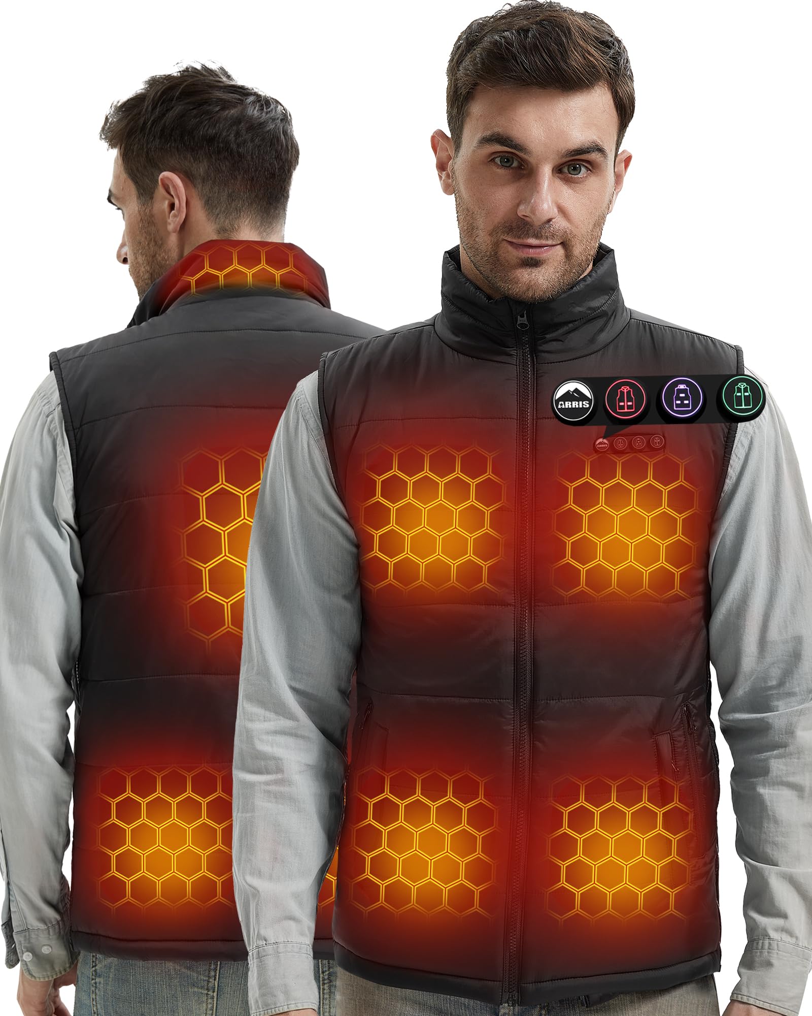 ARRIS 12V Graphene-Enhanced Heated Vest with Heated Gloves Bundle Sale