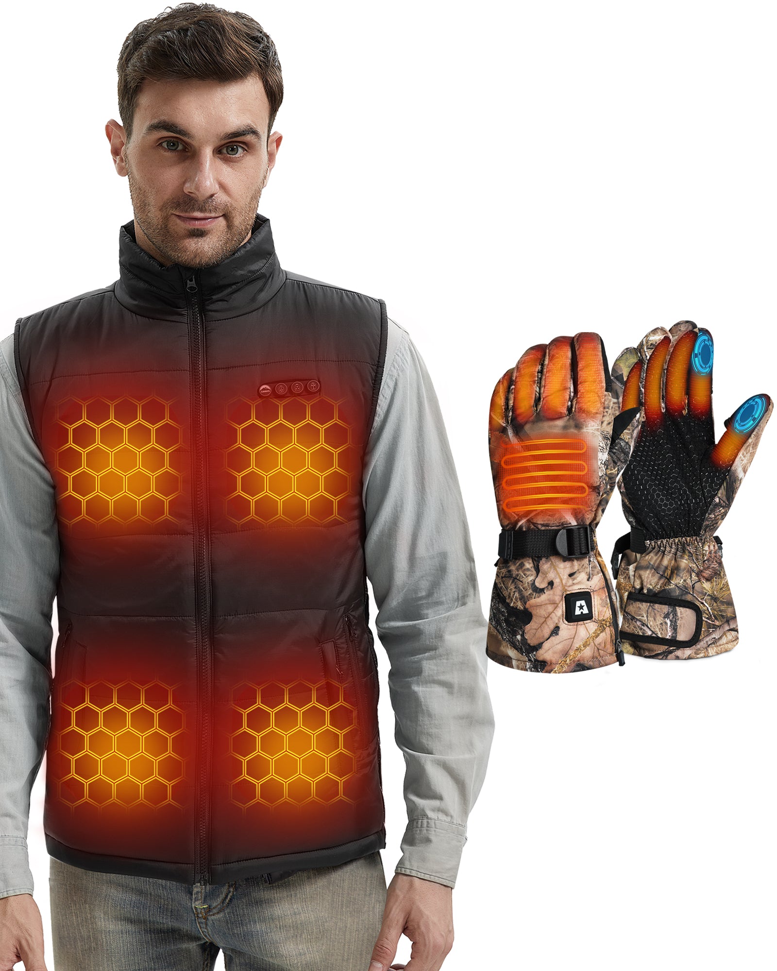ARRIS 12V Graphene-Enhanced Heated Vest with Heated Gloves Bundle Sale