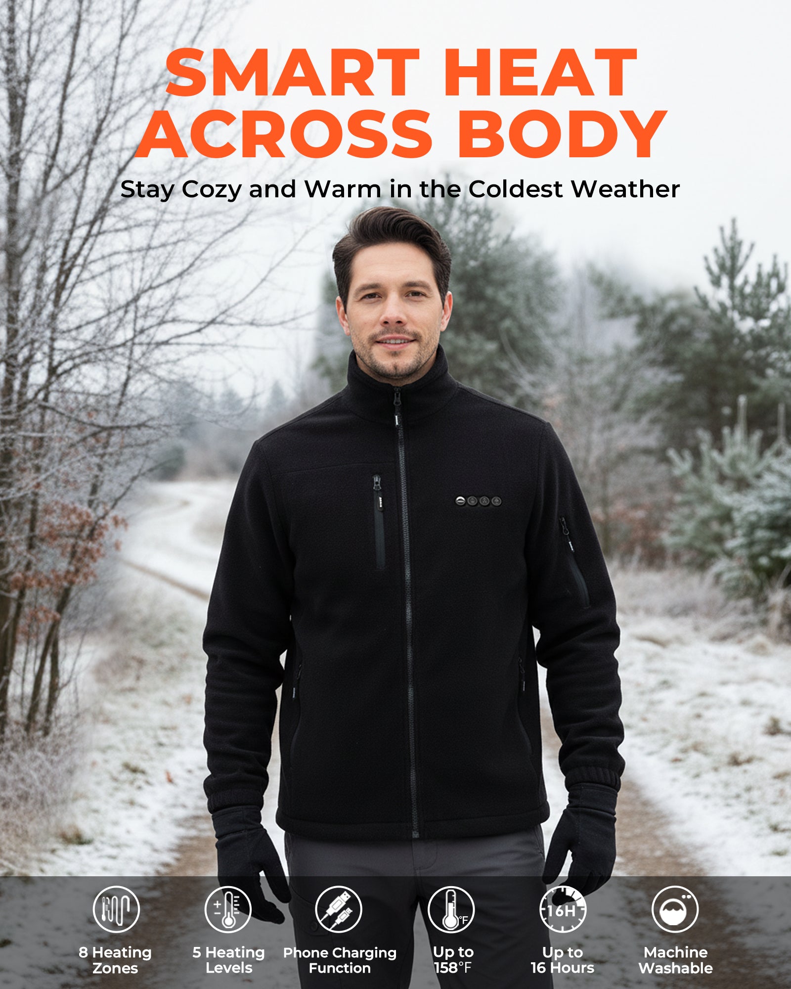 ARRIS Heated Polar Fleece Jacket for Men