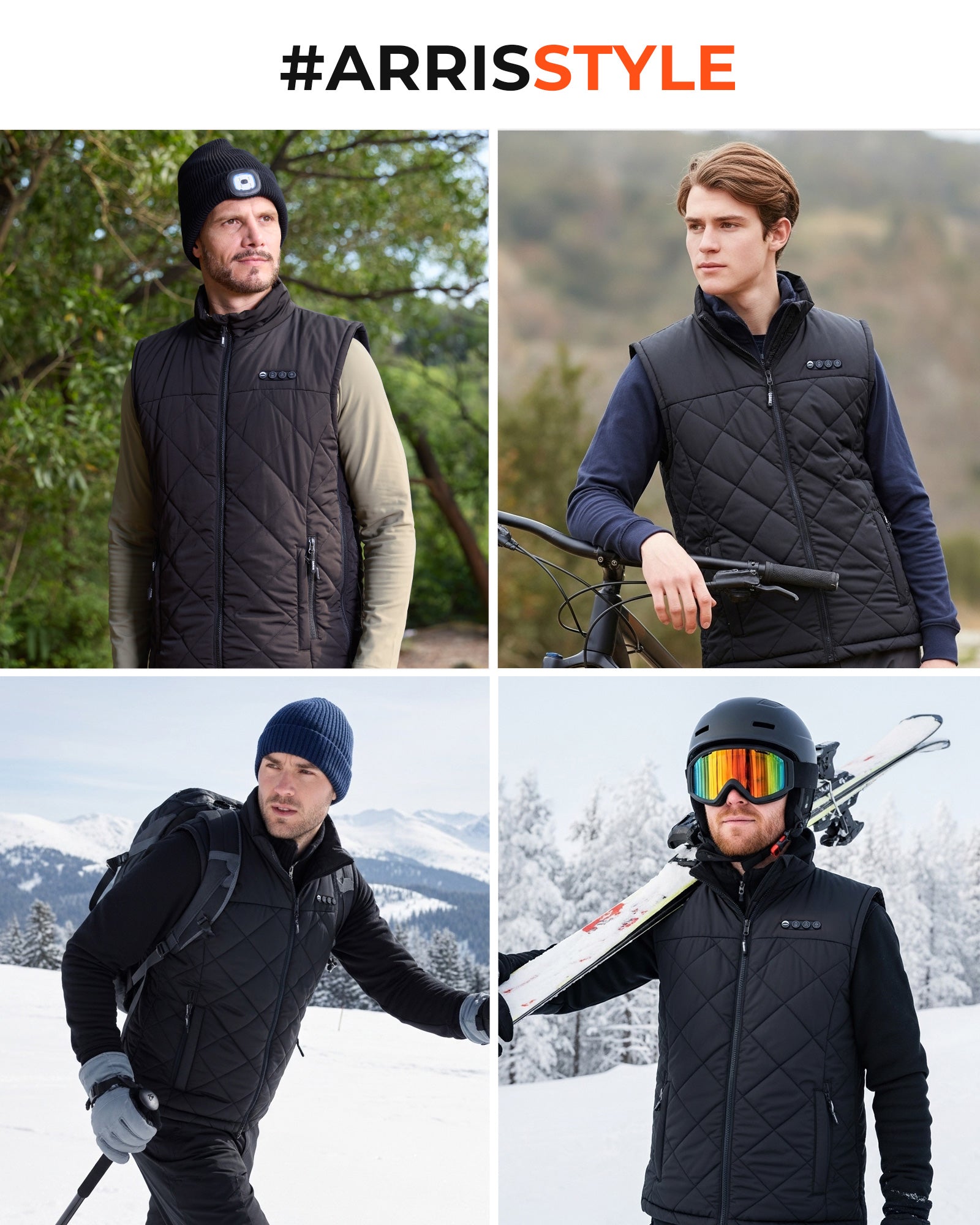 ARRIS 12V Heated Vest with Patented Size Adjustable Design