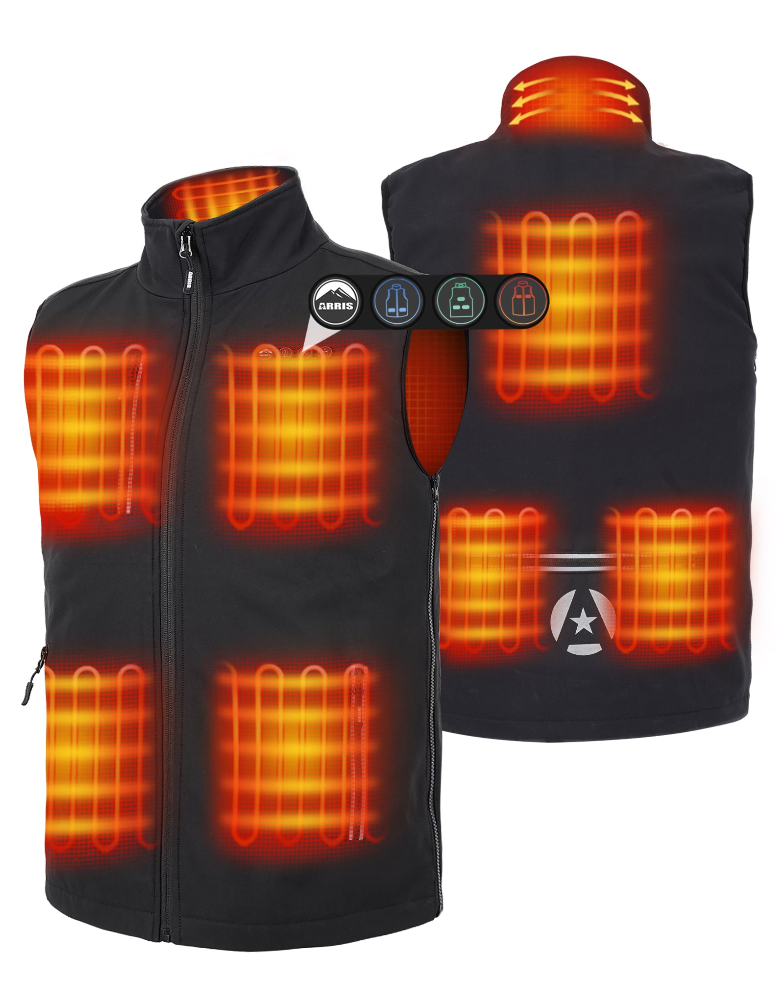ARRIS Golf Heated Vest — 8-Zone Independent Heating | Adjustable Fit | 12-Hour Battery