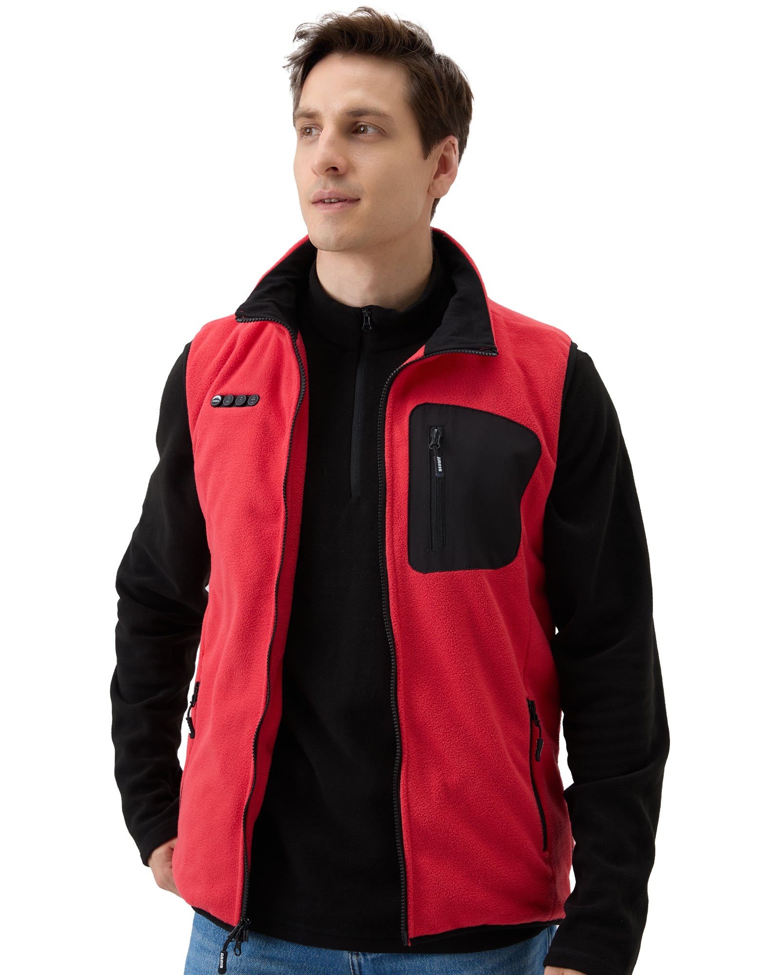 ARRIS Fleece Heated Vest with 12V Battery, Size Adjustable Heated Vest for Men Women