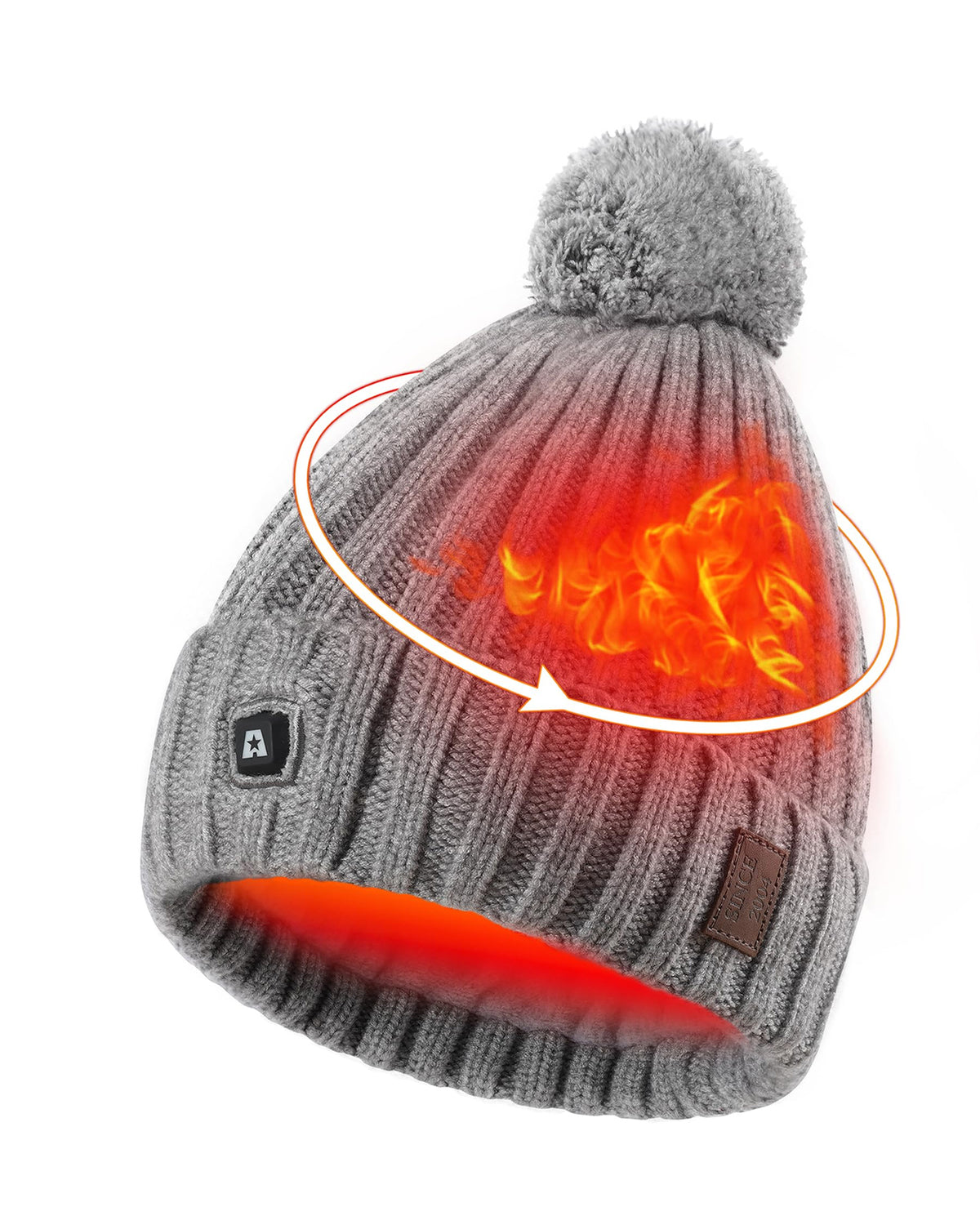 ARRIS Women’s Rechargeable Heated Beanie Hat – 3 Heat Settings with Ear Heating