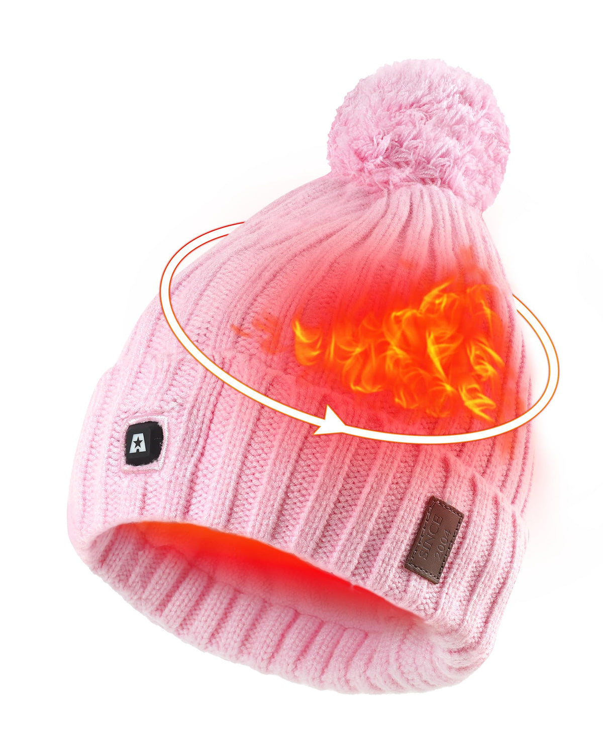 ARRIS Women’s Rechargeable Heated Beanie Hat – 3 Heat Settings with Ear Heating
