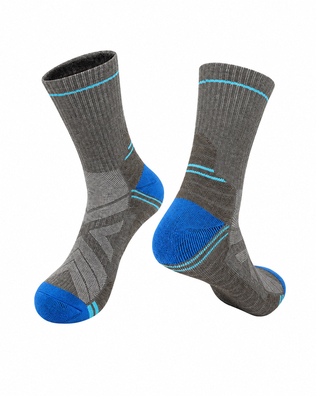 3 Pairs Merino Wool Hiking Socks | Cushioned Breathable Crew Trekking Socks