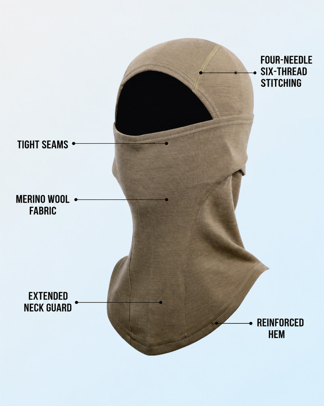 100% Merino Wool Balaclava | Premium Winter Face Cover