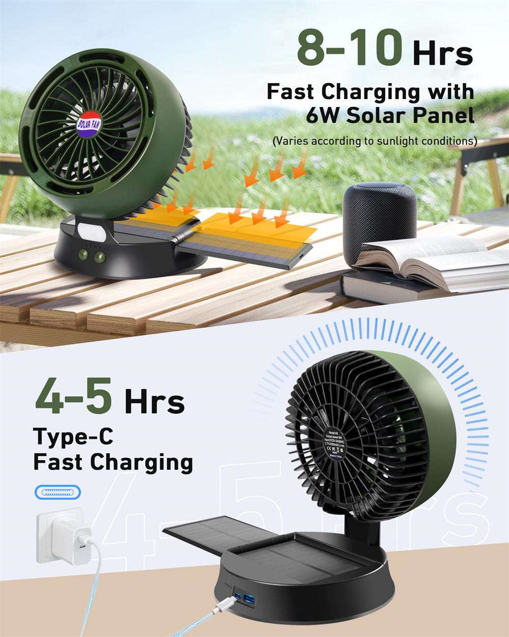 rechargeable battery operated portable fan