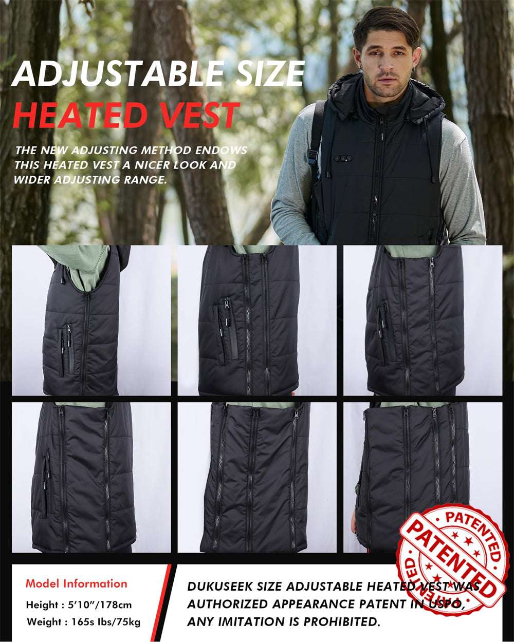 size adjustable heated vest