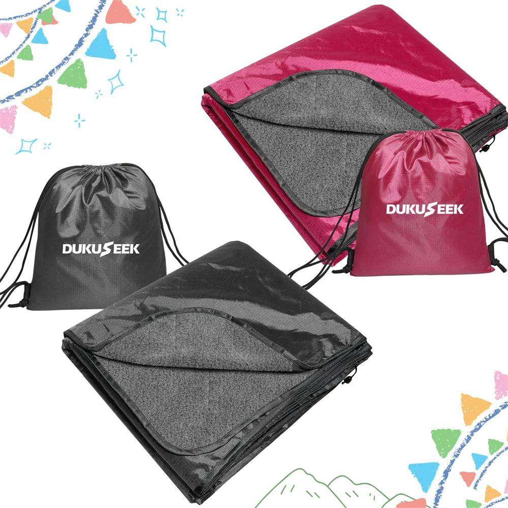 DUKUSEEK Hoodie Blanket Waterproof for Outdoor Camping, Picnic, Stadium, Sports, Beach, Concerts, Car, Dogs, Stadium Blanket Fleece Blanket Extra Large with Hood (79 x 56 inches) - 2pcs