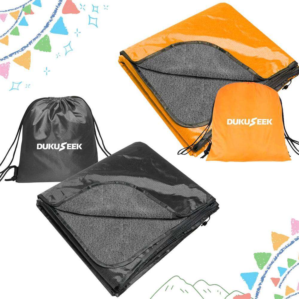 DUKUSEEK Hoodie Blanket Waterproof for Outdoor Camping, Picnic, Stadium, Sports, Beach, Concerts, Car, Dogs, Stadium Blanket Fleece Blanket Extra Large with Hood (79 x 56 inches) - 2pcs