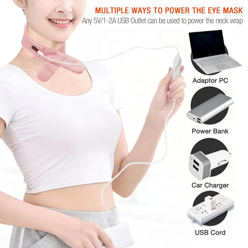 multiple ways to power the heating neck pad