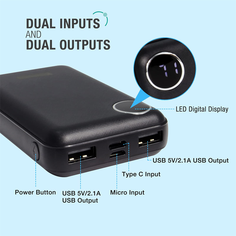 DUKUSEEK 5V 10000mAh Lipo Battery, Portable Charger with Dual USB Ports, Compatible Outdoor Blanket and 5V Heated Hand Muff